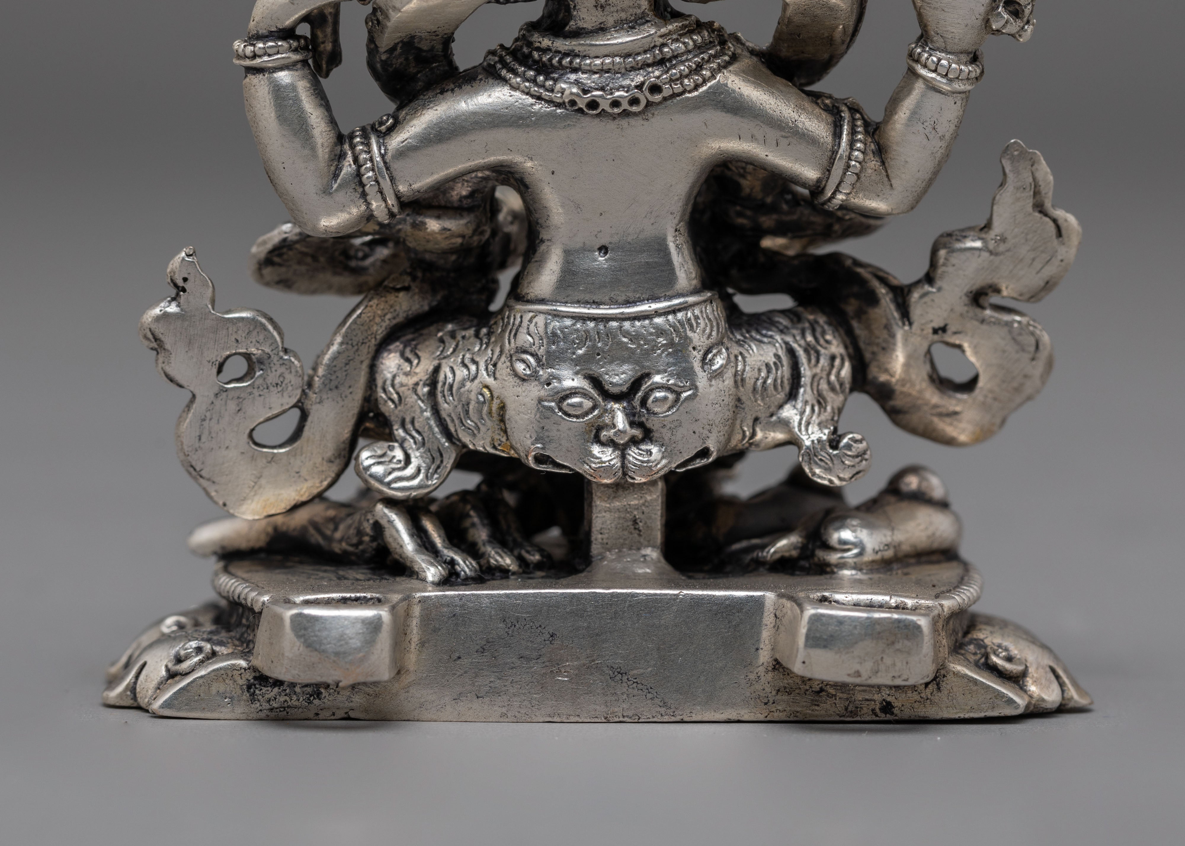 Silver Plated Mahakala Statue | Protector Deity in Tibetan Buddhism
