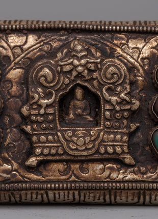 Handcrafted Gold-Plated Tibetan Book Cover | Buddhist Sacred Text Decor
