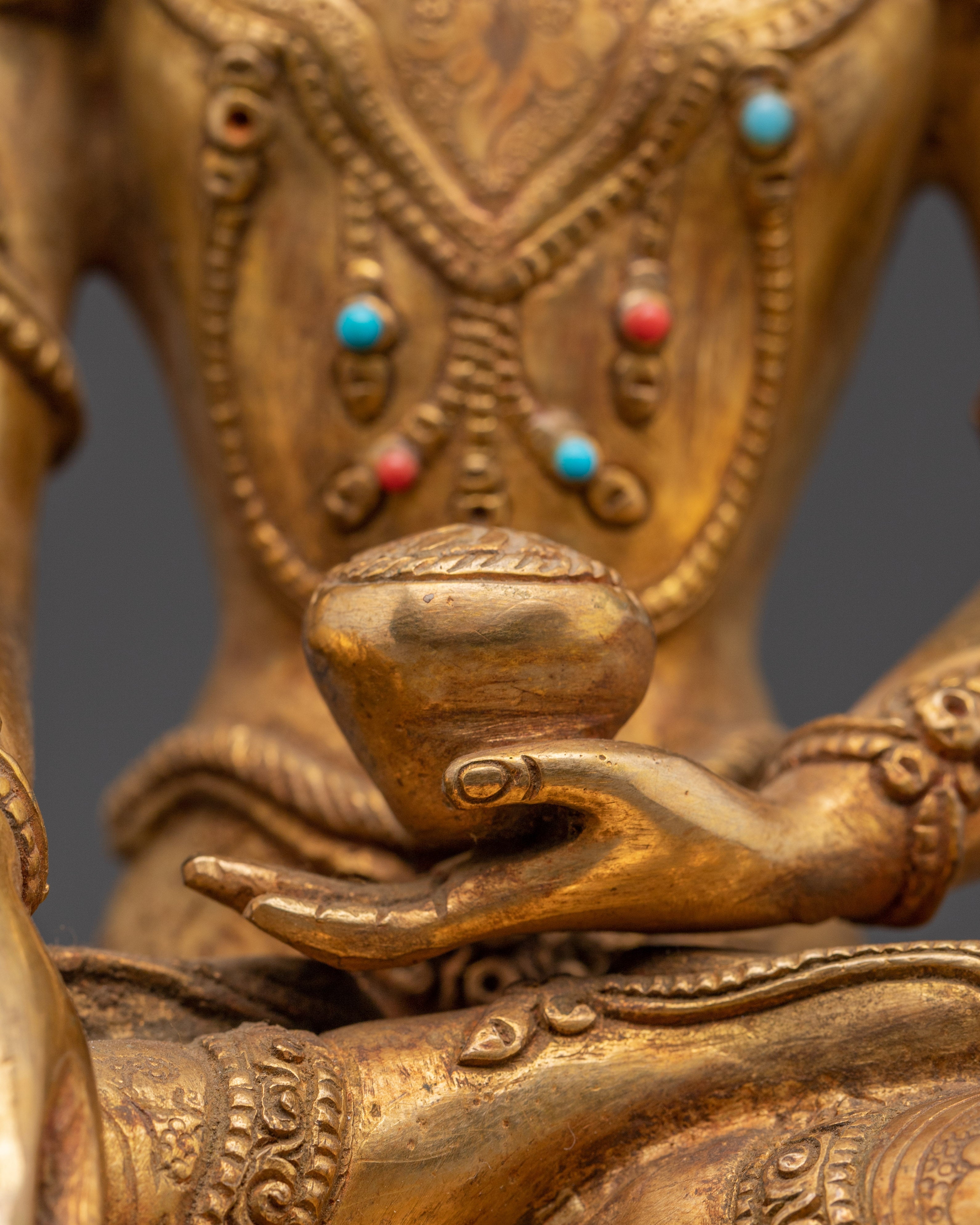 Handcrafted Crown Shakyamuni Buddha Statue | Spiritual Meditation Decor