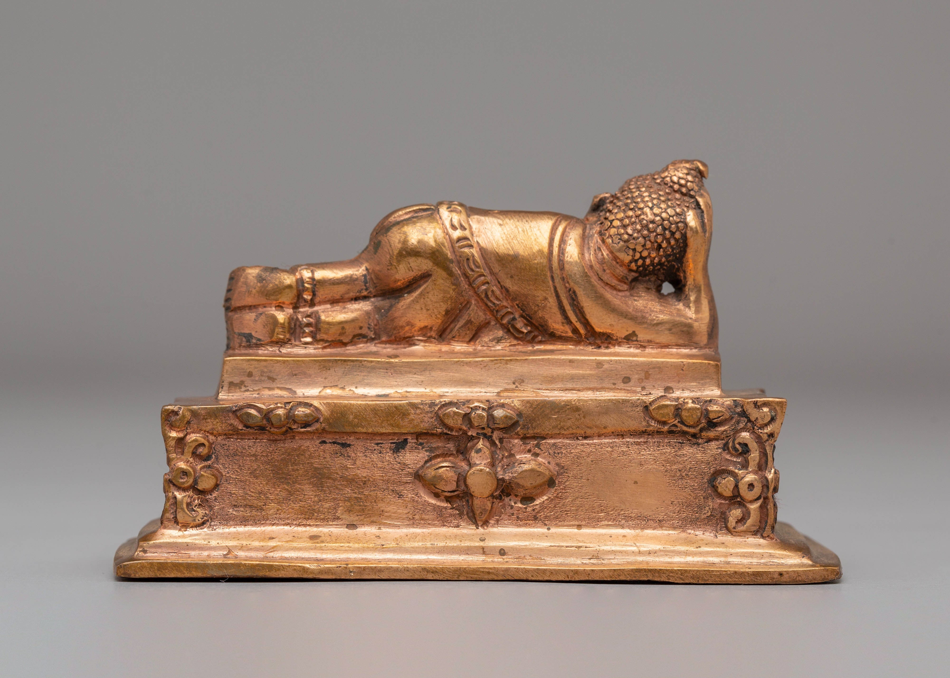 Traditional Sleeping Buddha Statue | Handcrafted Copper Art