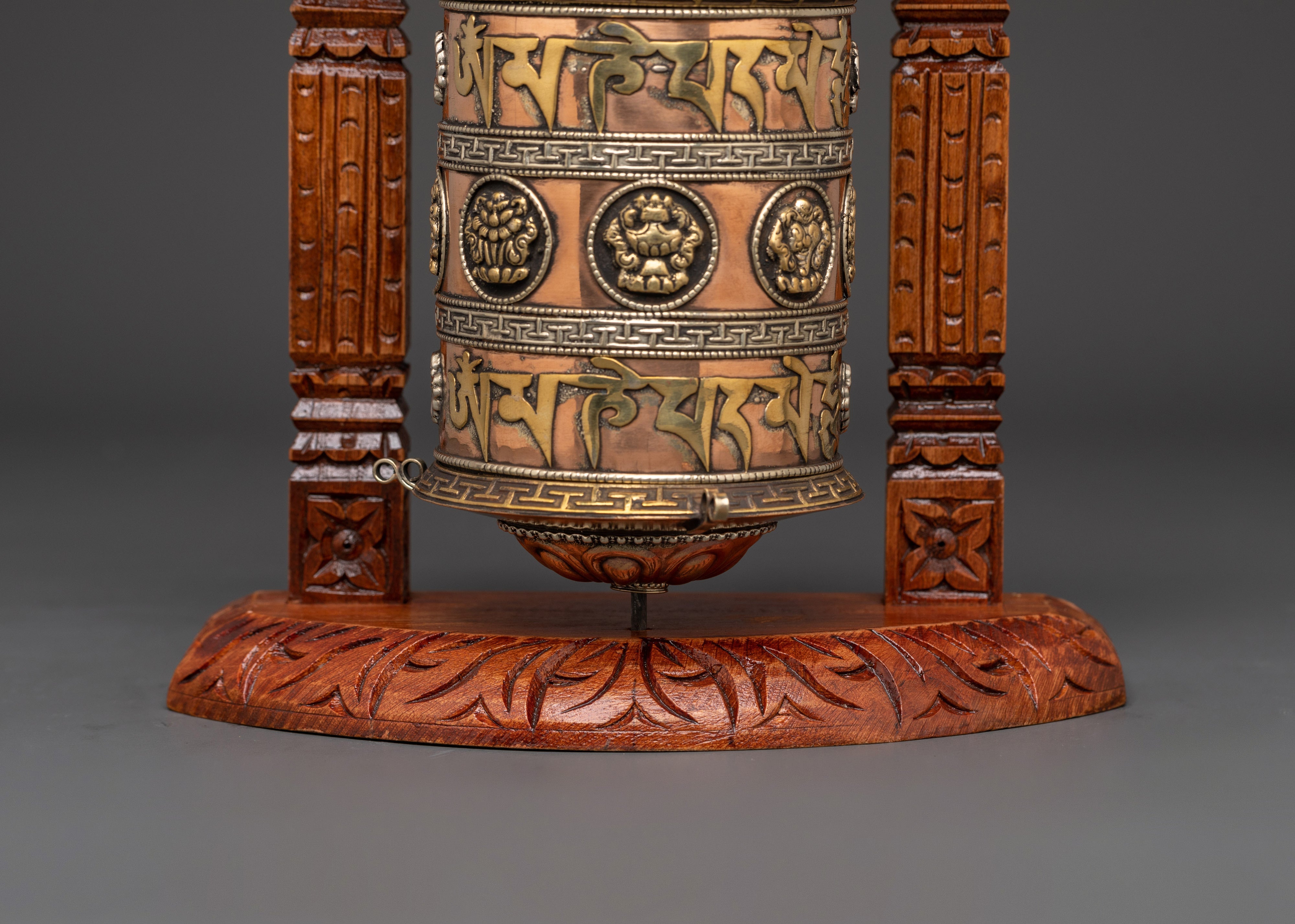 Handcarved Tibetan Prayer Wheel | Wooden Buddhist Meditation Tool