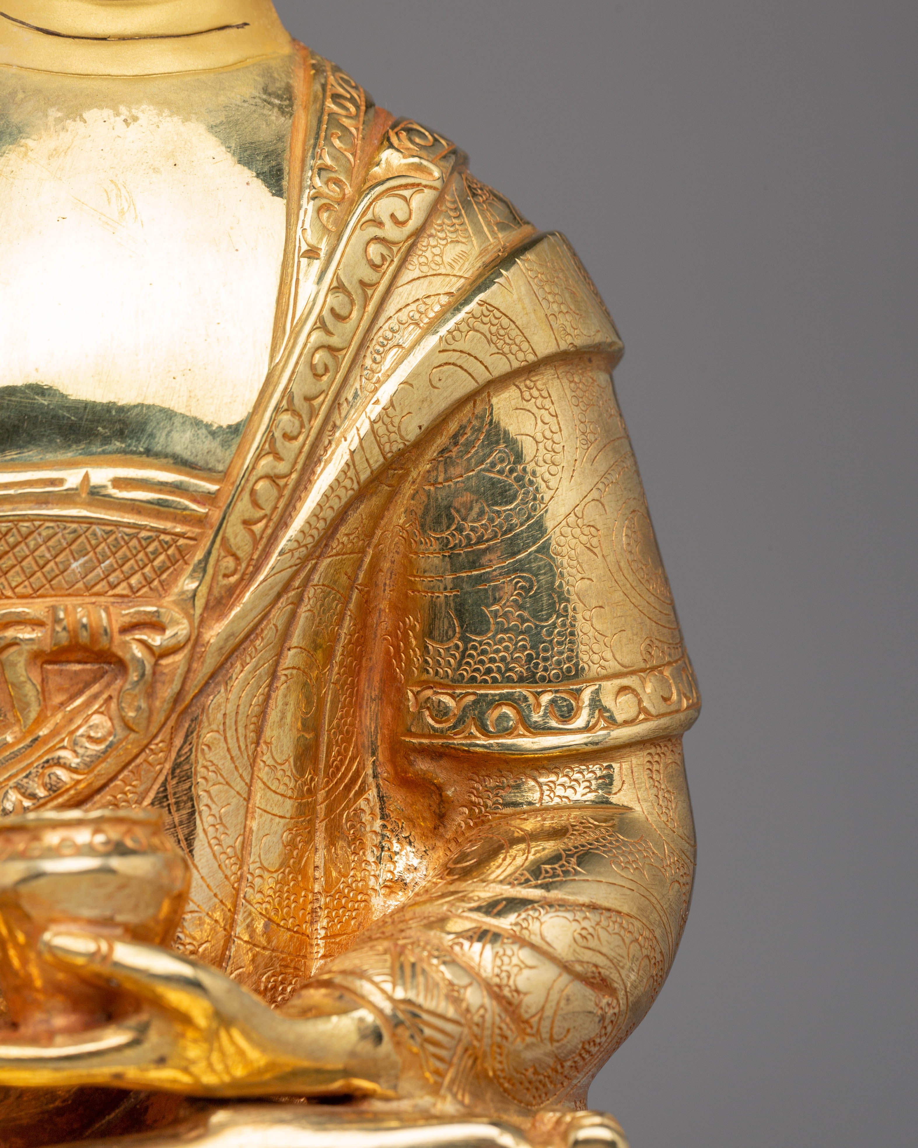 Handmade Golden Statue of Shakyamuni Buddha | Symbol of Wisdom & Enlightenment