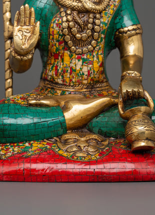 Brass Lord Shiva Statue | Seated Hindu Deity Sculpture