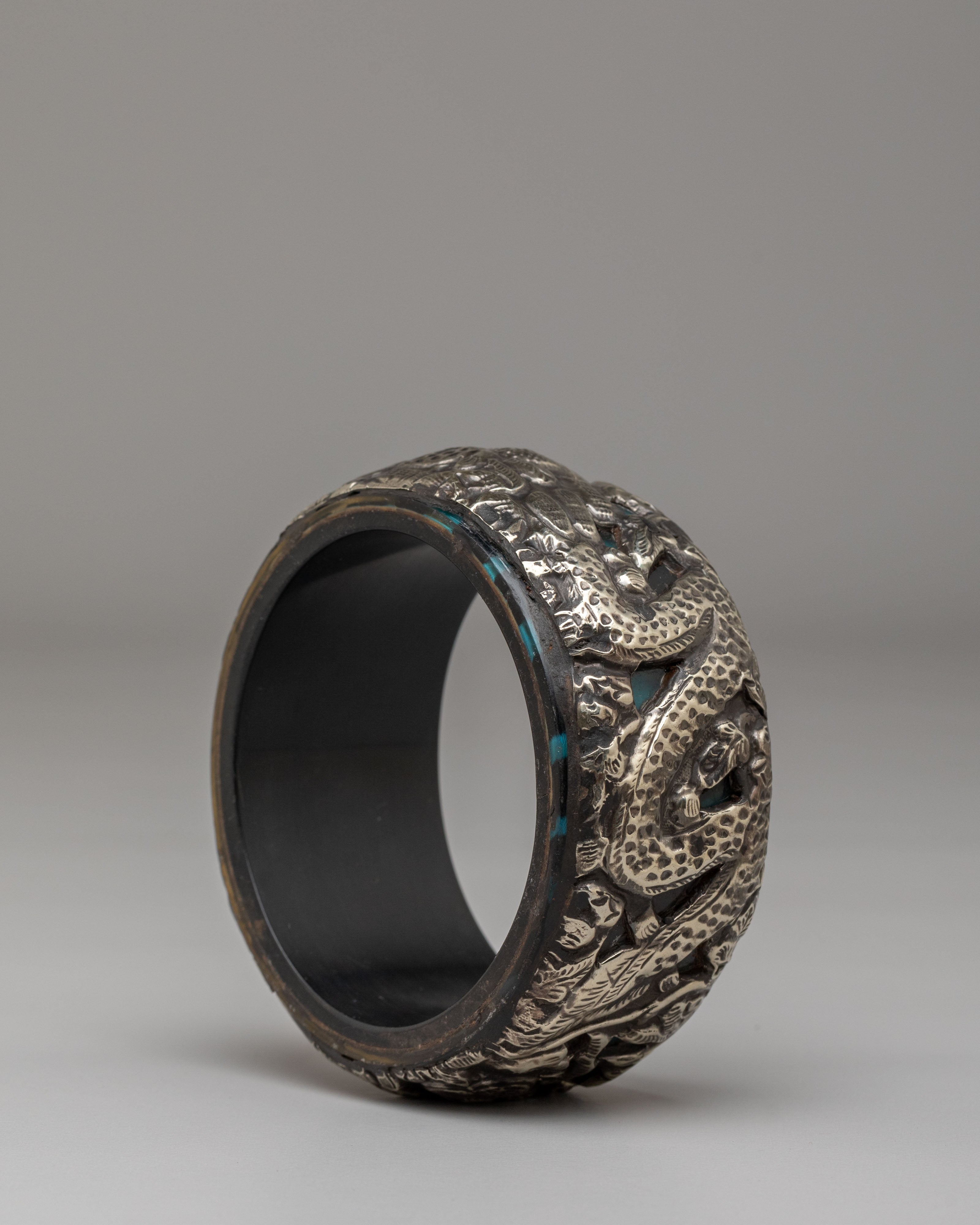 Traditional Buddhist Bracelet | Handmade White Metal Bracelet