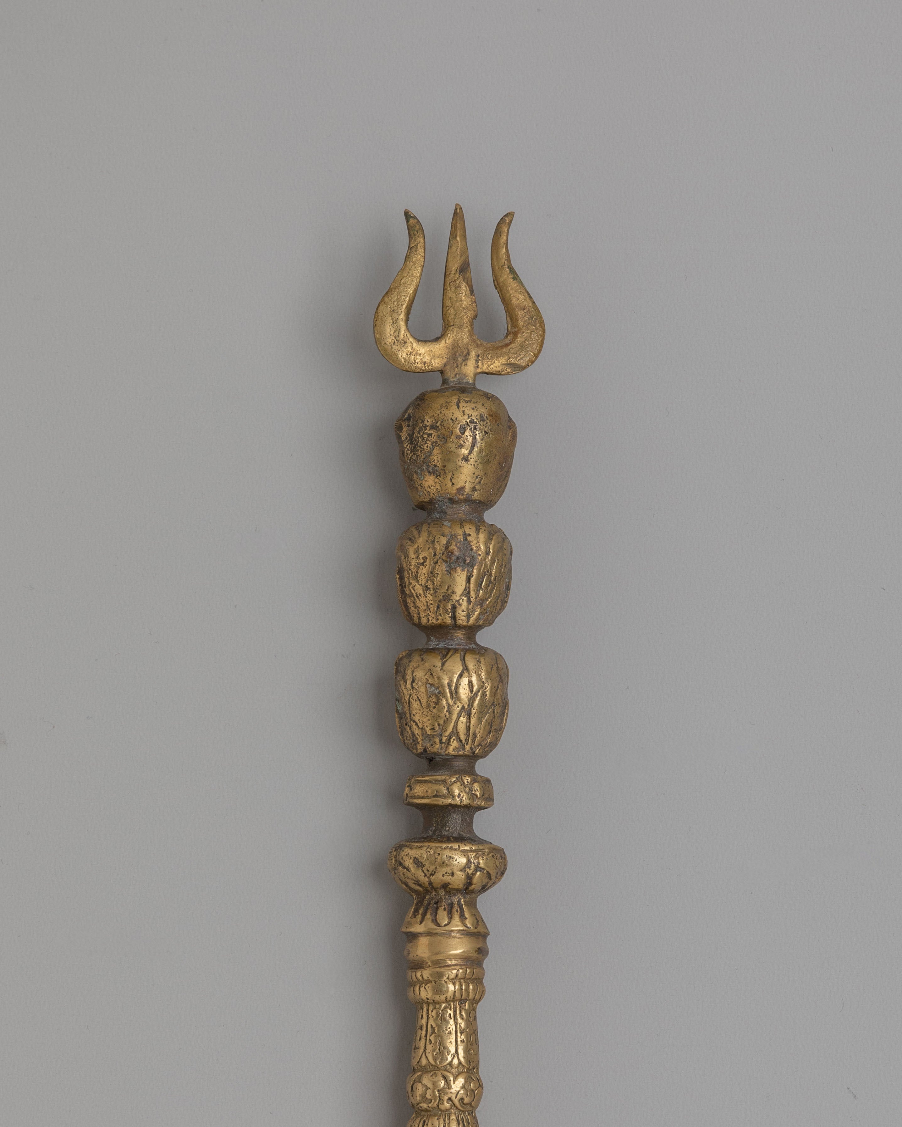 Sacred Himalayan Trishul for Altar and Puja | Copper Hindu Ritual Staff