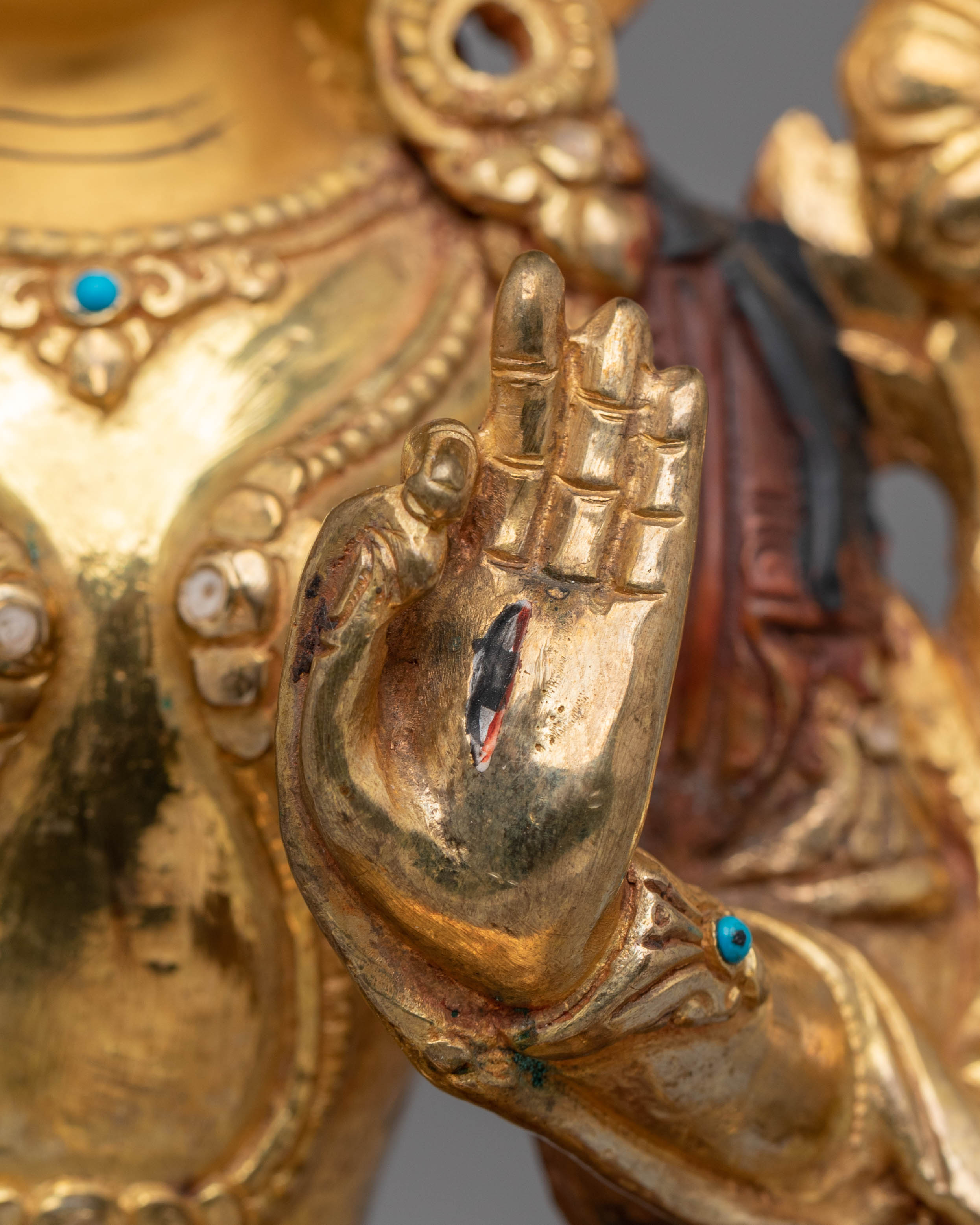 Traditional Tibetan Green Tara Statue | Handcrafted Goddess Sculpture for Meditation