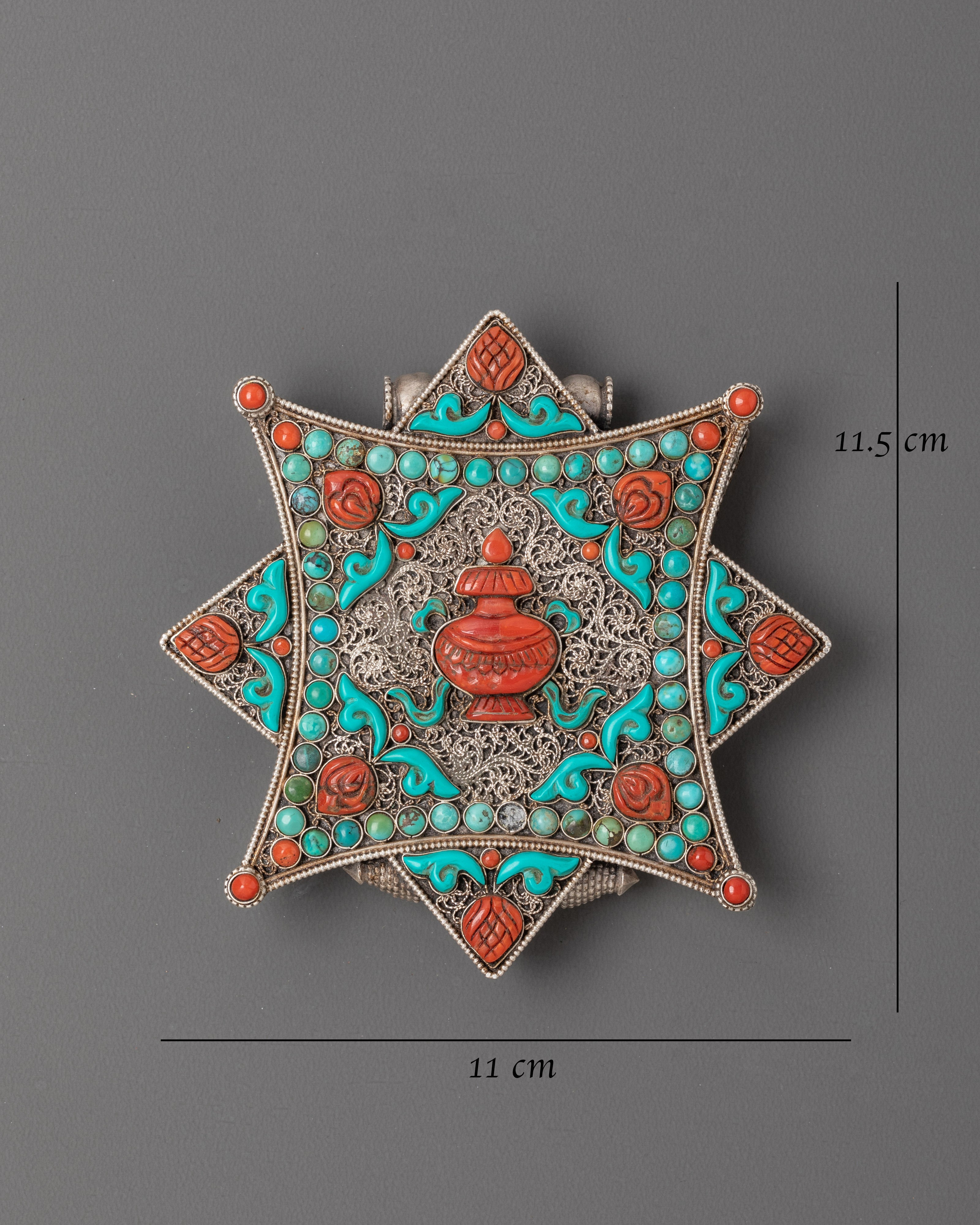 Kalash Prayer Ghau Box Locket | Handcrafted Prosperity Amulet
