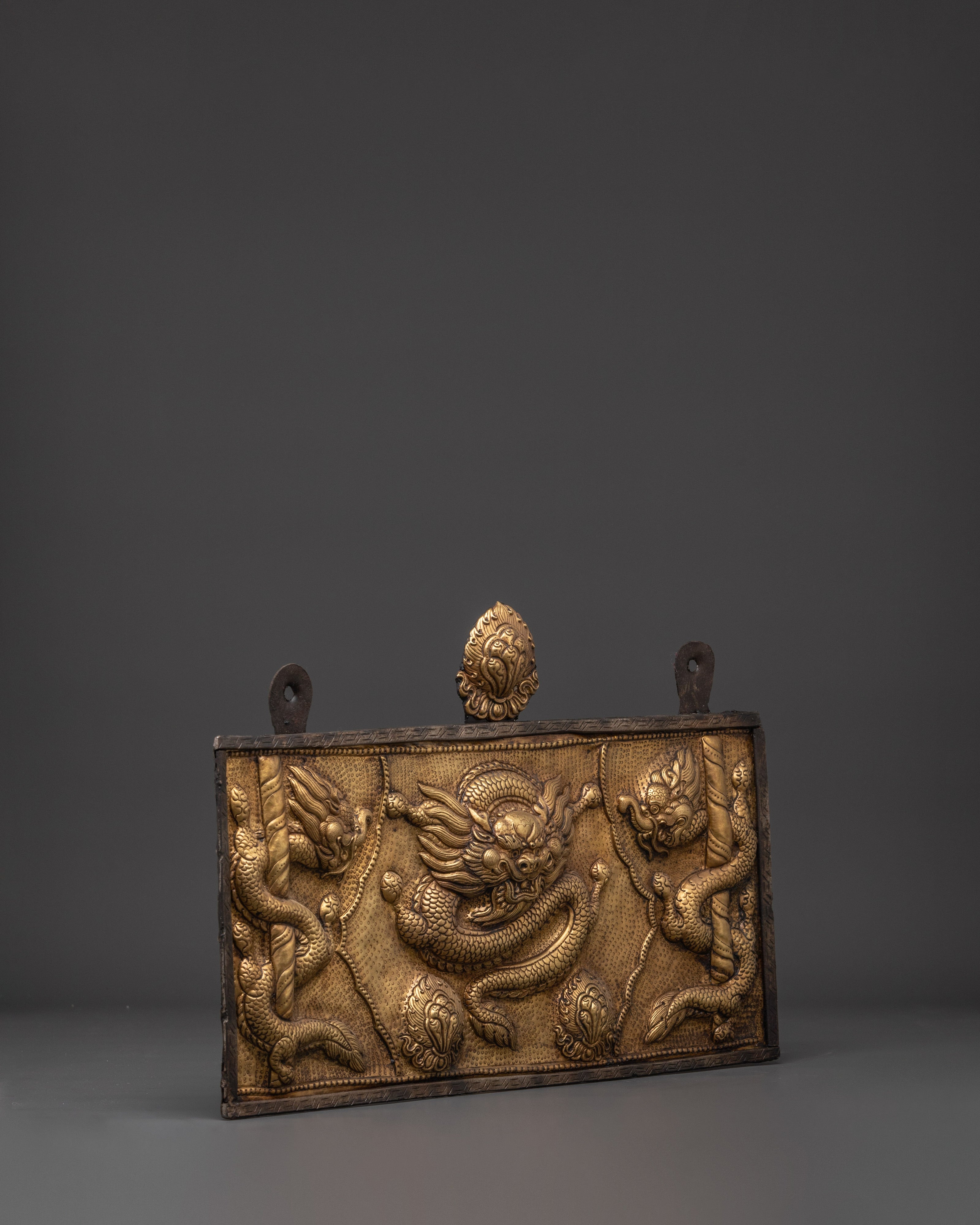 Buddhist Brass Wall Hanging | Spiritual Ritual Shrine Decor