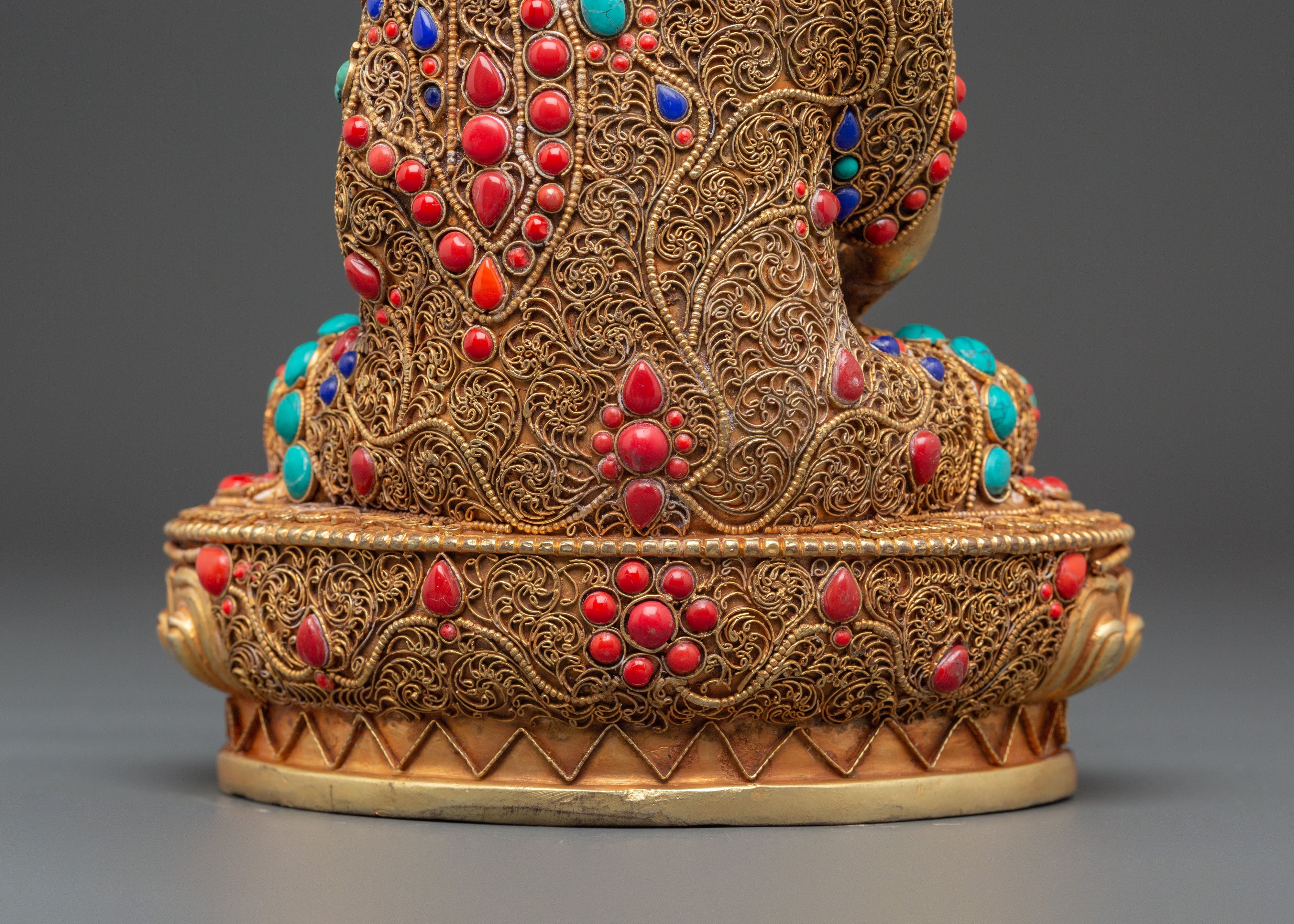 Gold Plated Statue of Amitabha Buddha | Buddhist Altar Statue