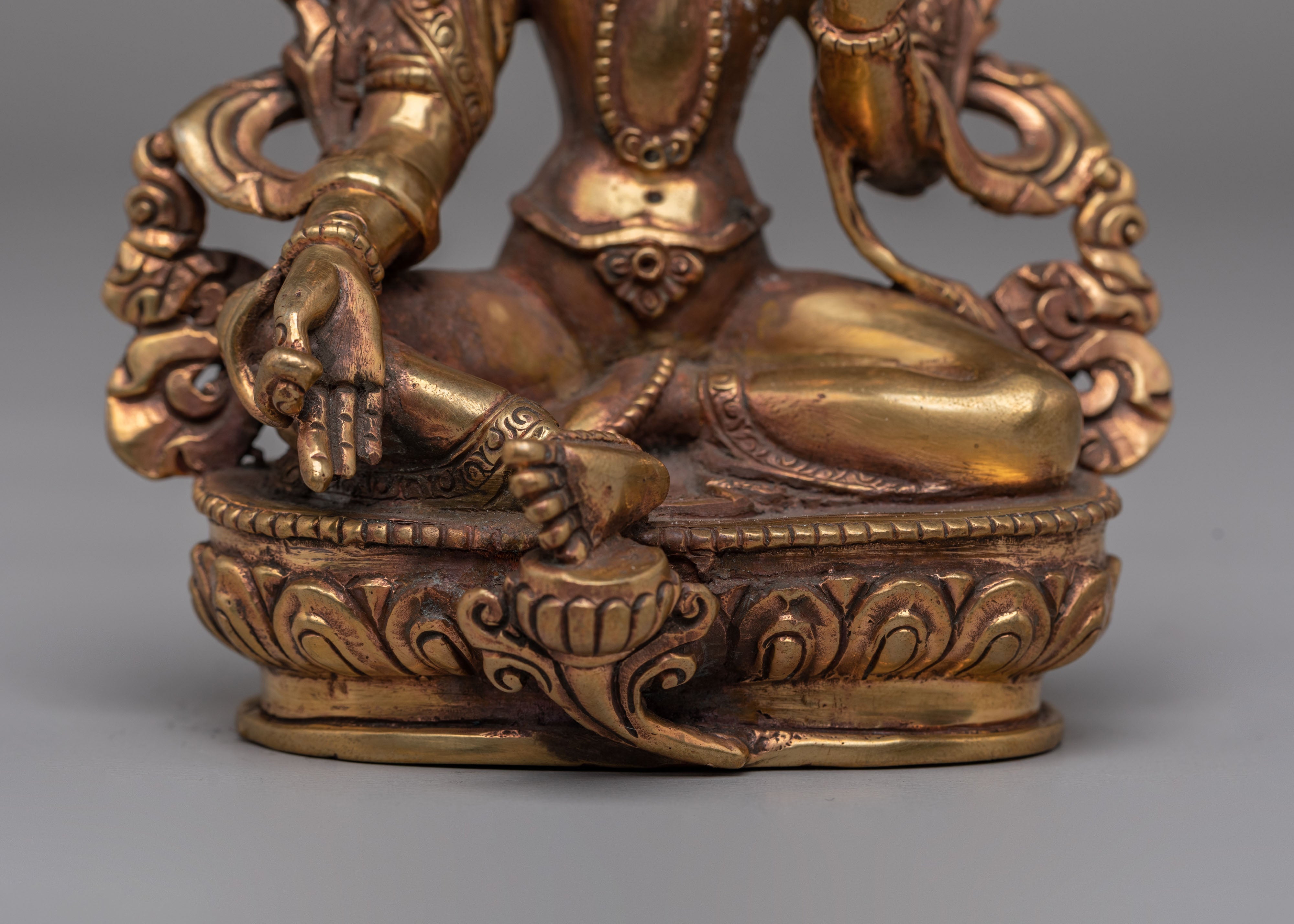 Tibetan Green Tara Deity Statue | Buddhist Altar Decor