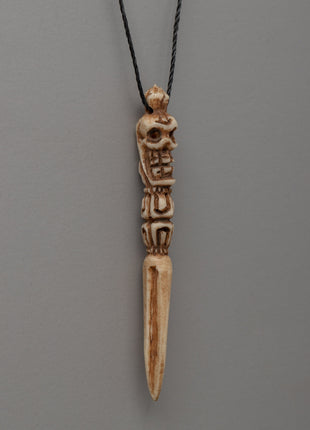 Buffalo Bone Hand-Carved Buddhist Locket | Spiritual Amulet Inspires Peace & Mindfulness