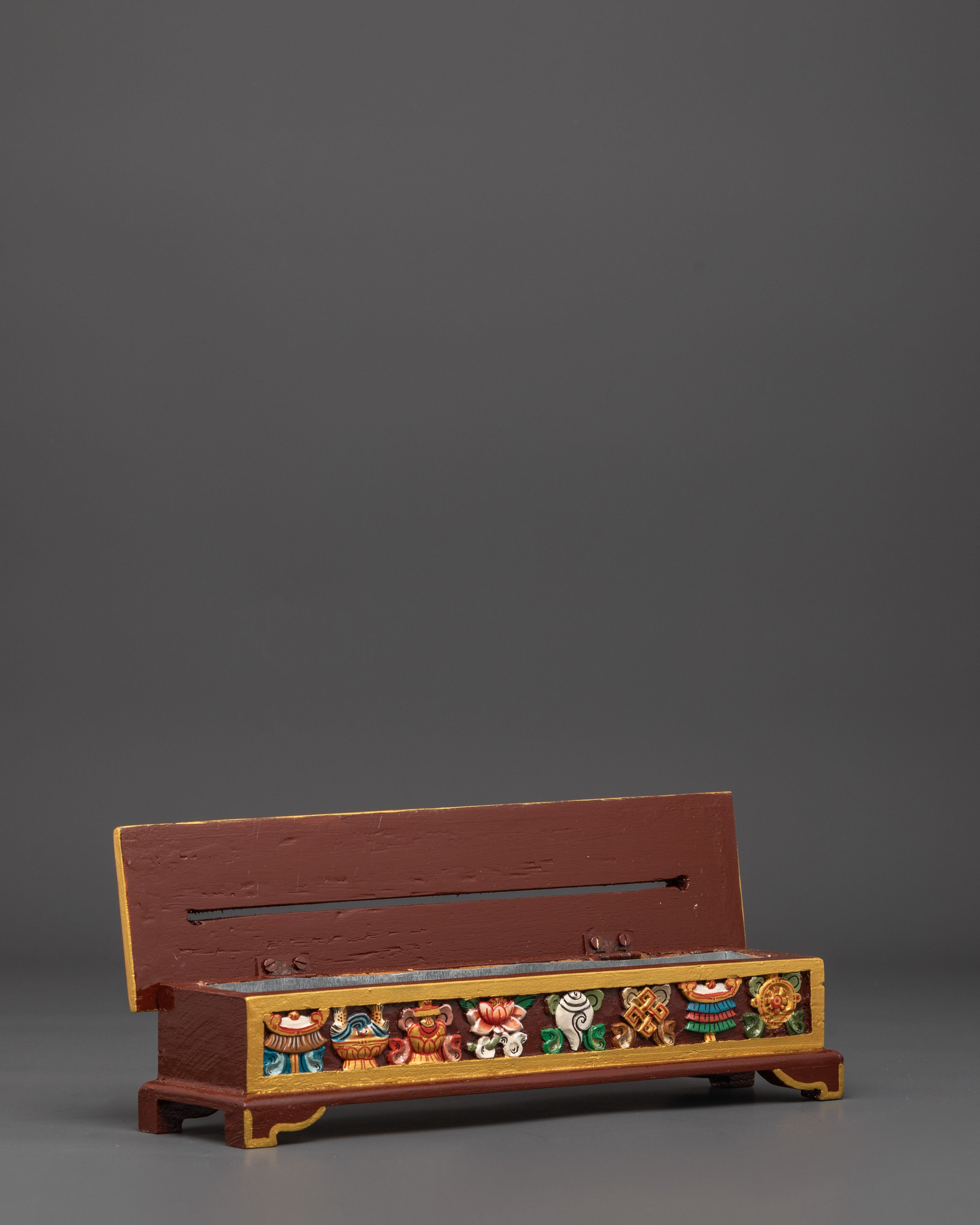 Buddhist Incense Burner with Eight Auspicious Symbols | Traditional Ritual Burner