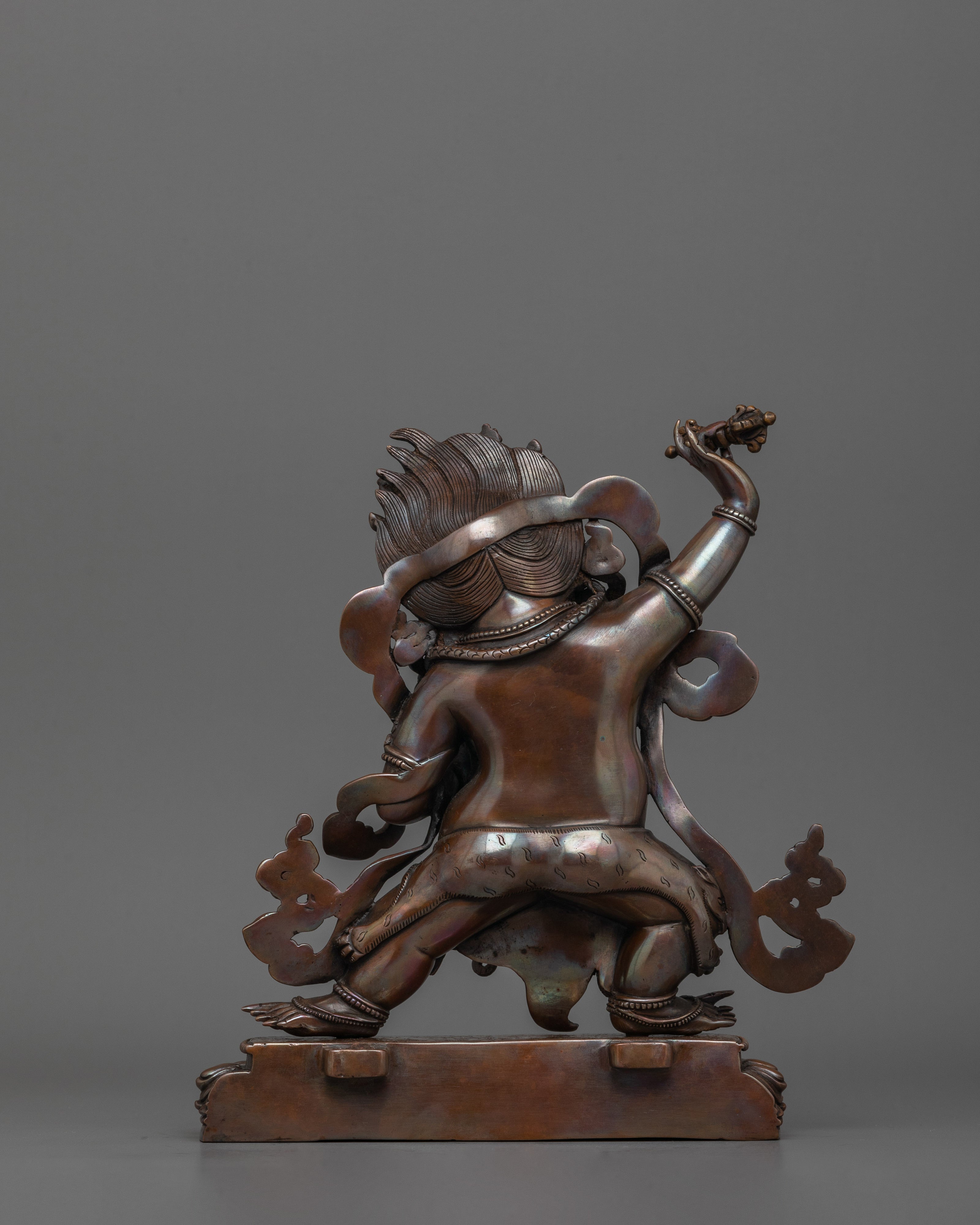 Vajrapani Handcrafted Oxidized Copper Sculpture  | Symbol of Protection and Strength