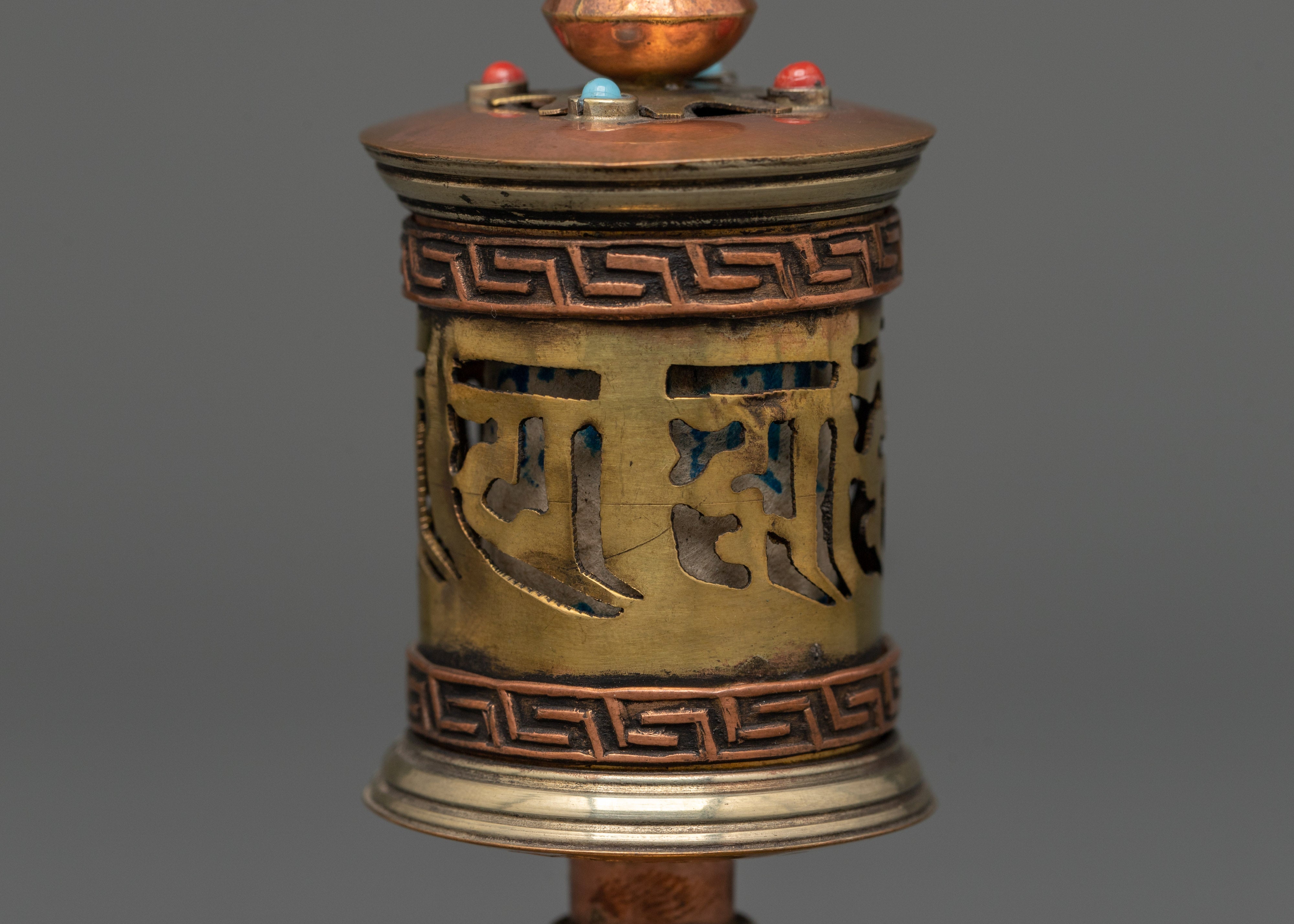 Prayer Wheel Ritual Meditation Tool | Sacred Mantra Prayer Wheel