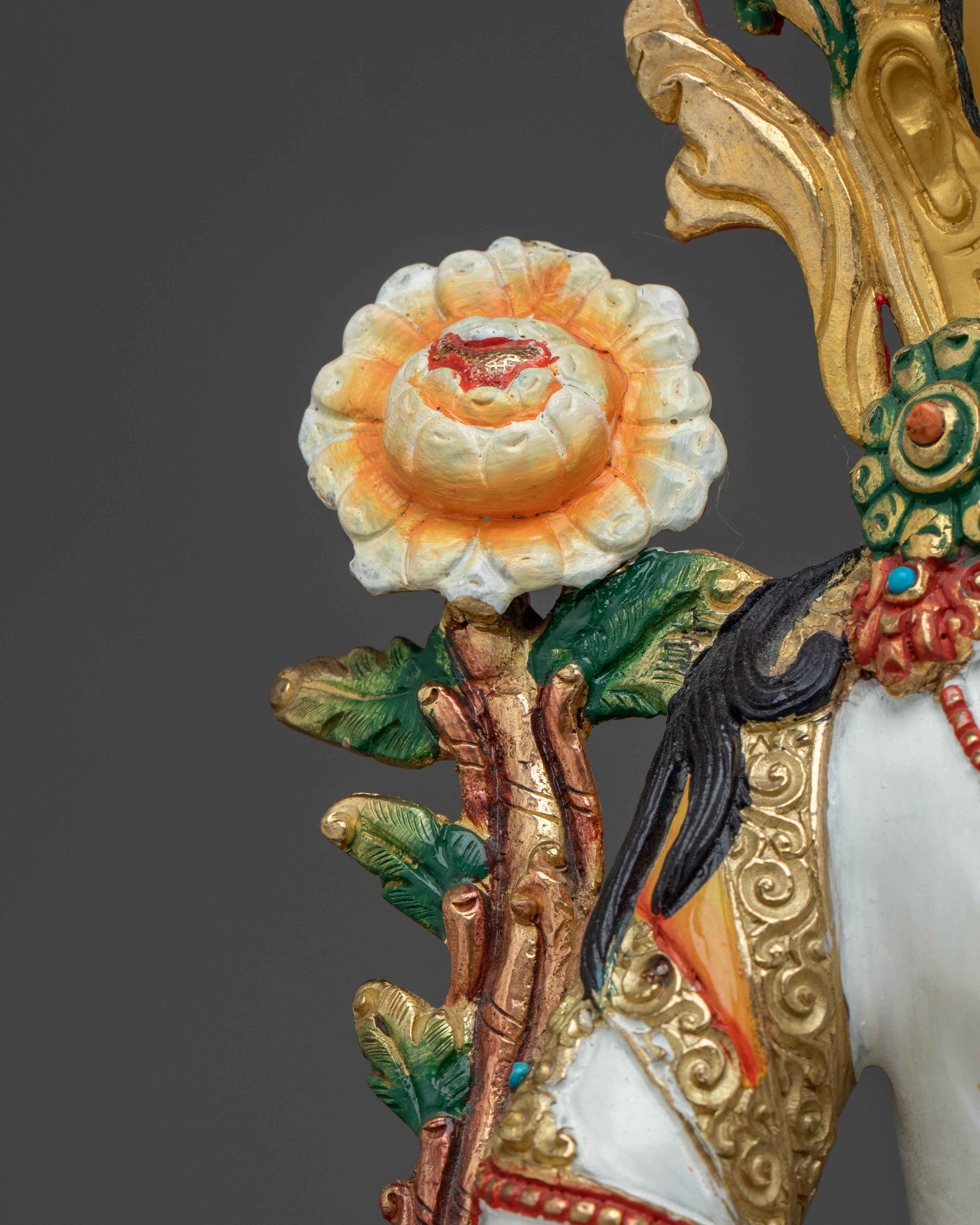 Colorful White Tara Statue | Sita Tara - Tibetan Healing Deity