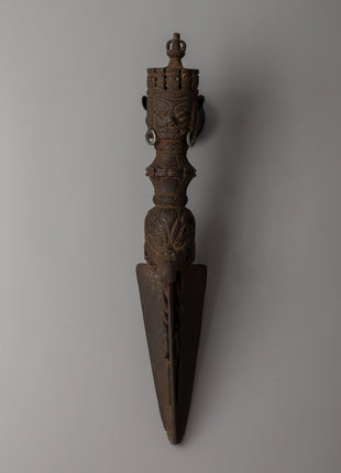Handcrafted Iron Buddhist Phurba With Stand | A sacred Vajrakila for Spiritual Practices