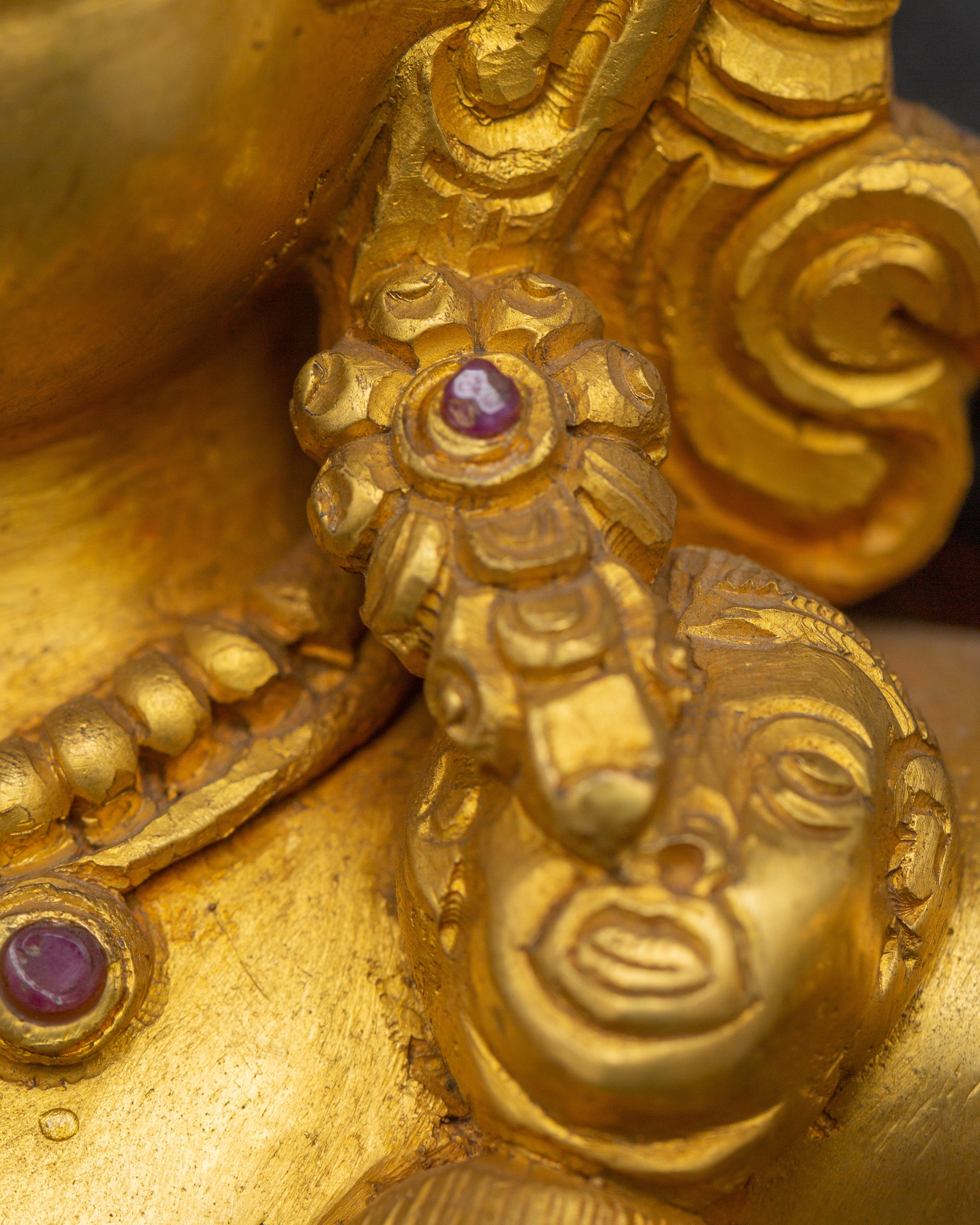 Copper Mahakali Statue | Copper Body with Gold Plating