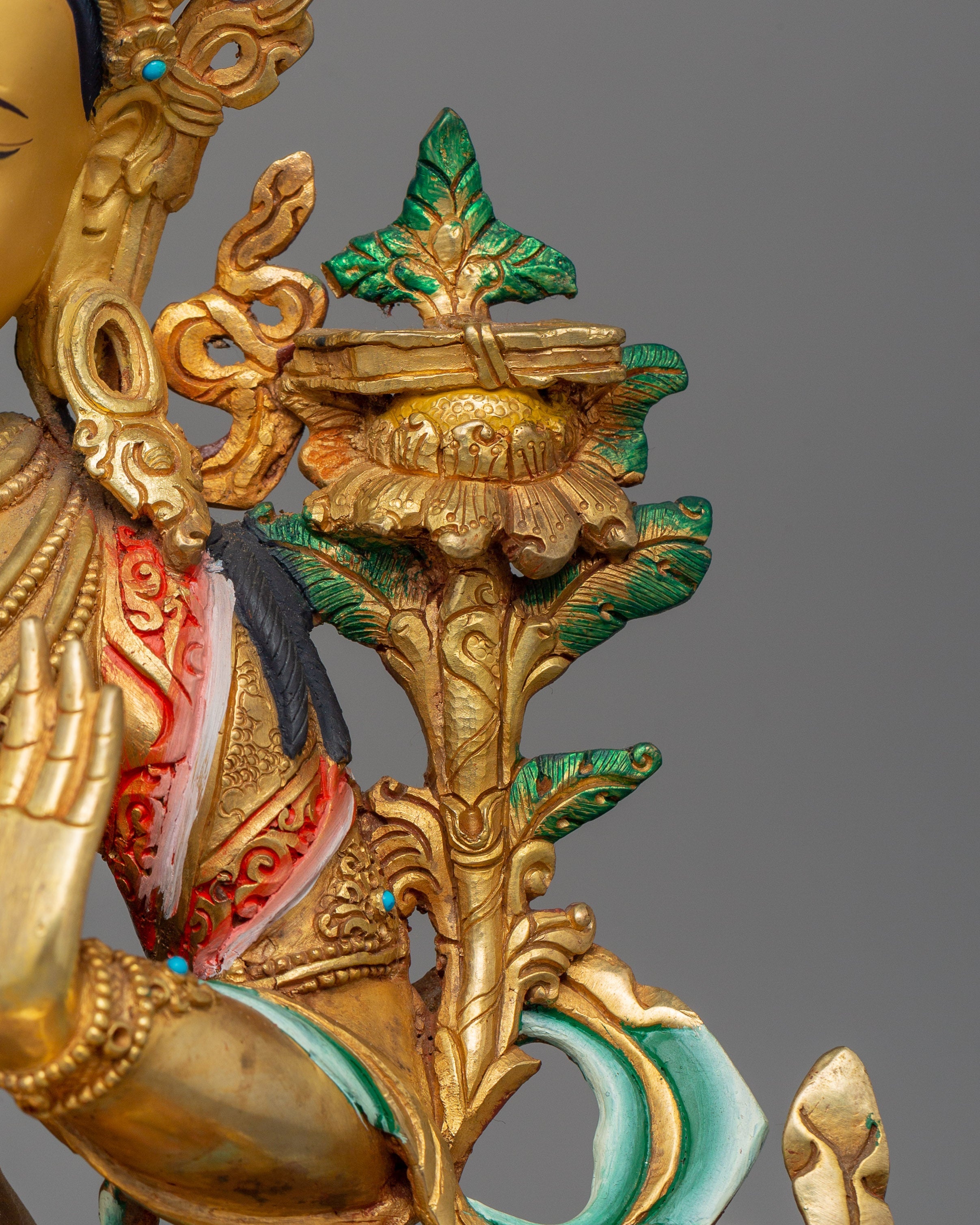 Manjushri with Beautiful Gemstones Statue | Embodiment of Wisdom and Enlightenment