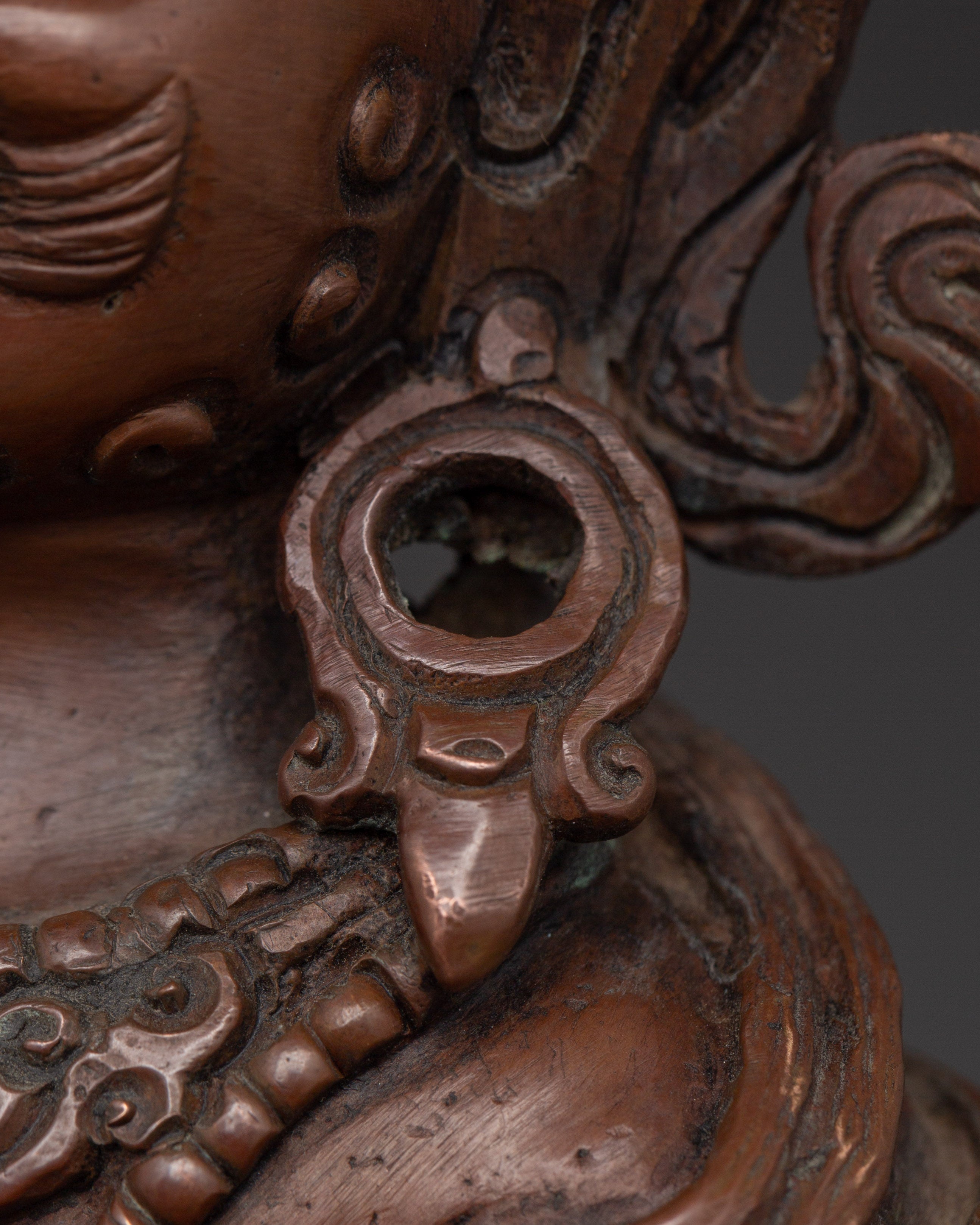 Tibetan Dzambhala Statue with Consort | Handmade Oxidized Copper Sculpture