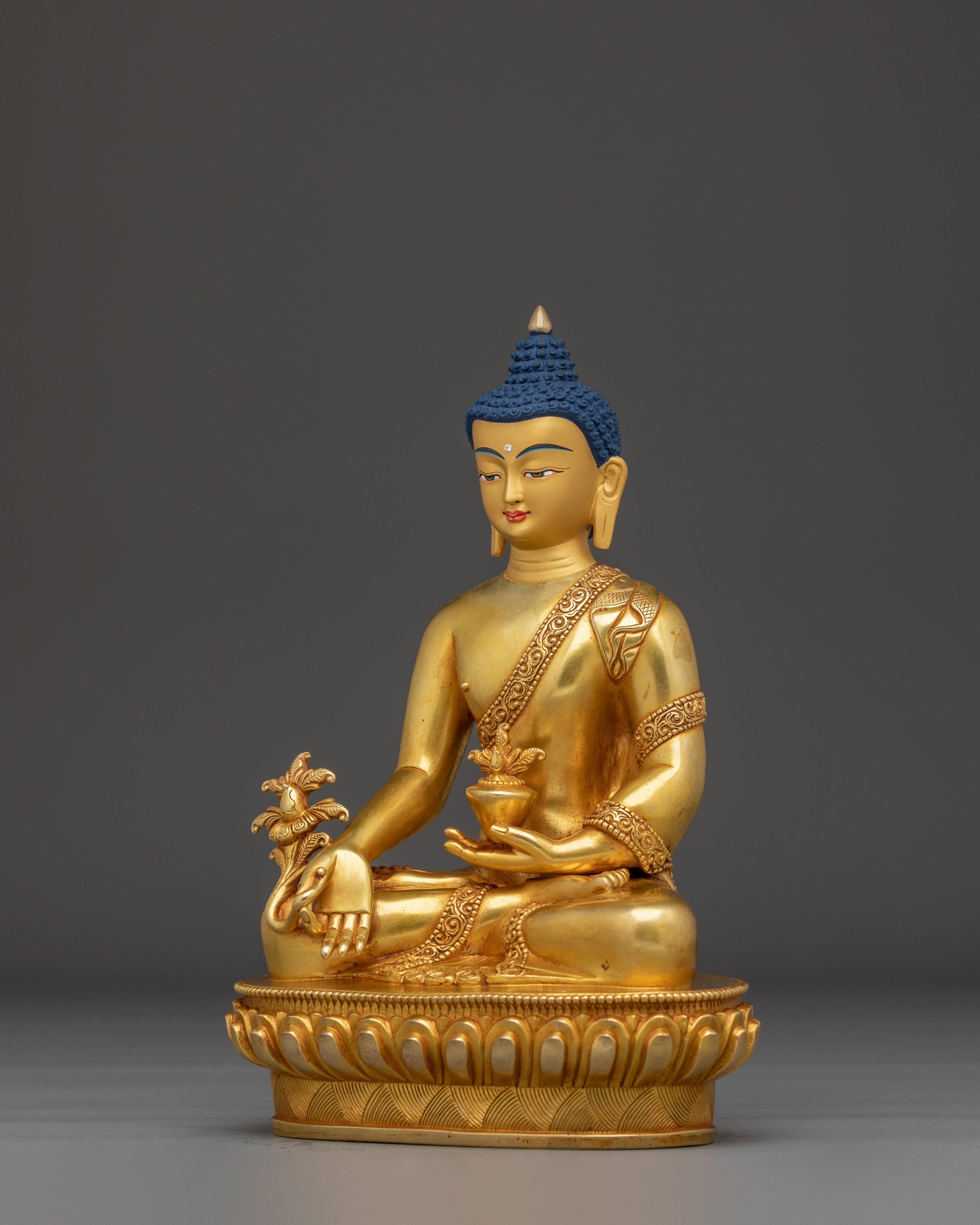 Golden Medicine Buddha Art | Spiritual Decor Figurine