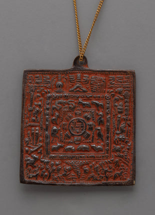 Buddhist Brass Locket with Sacred Motifs