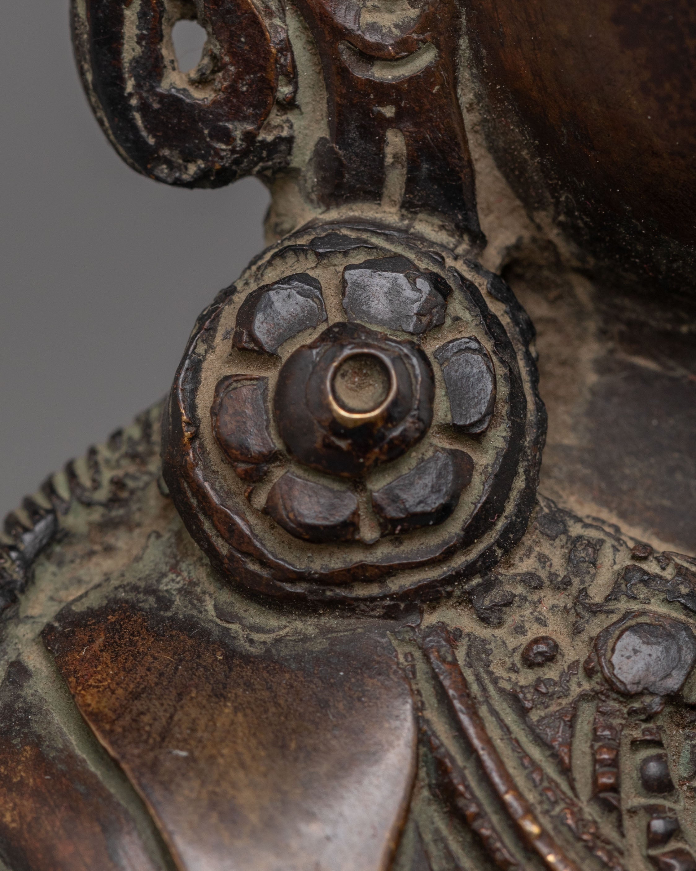 Tibetan Mitrugpa Figurine | Oxidized Copper Buddhist Sculpture
