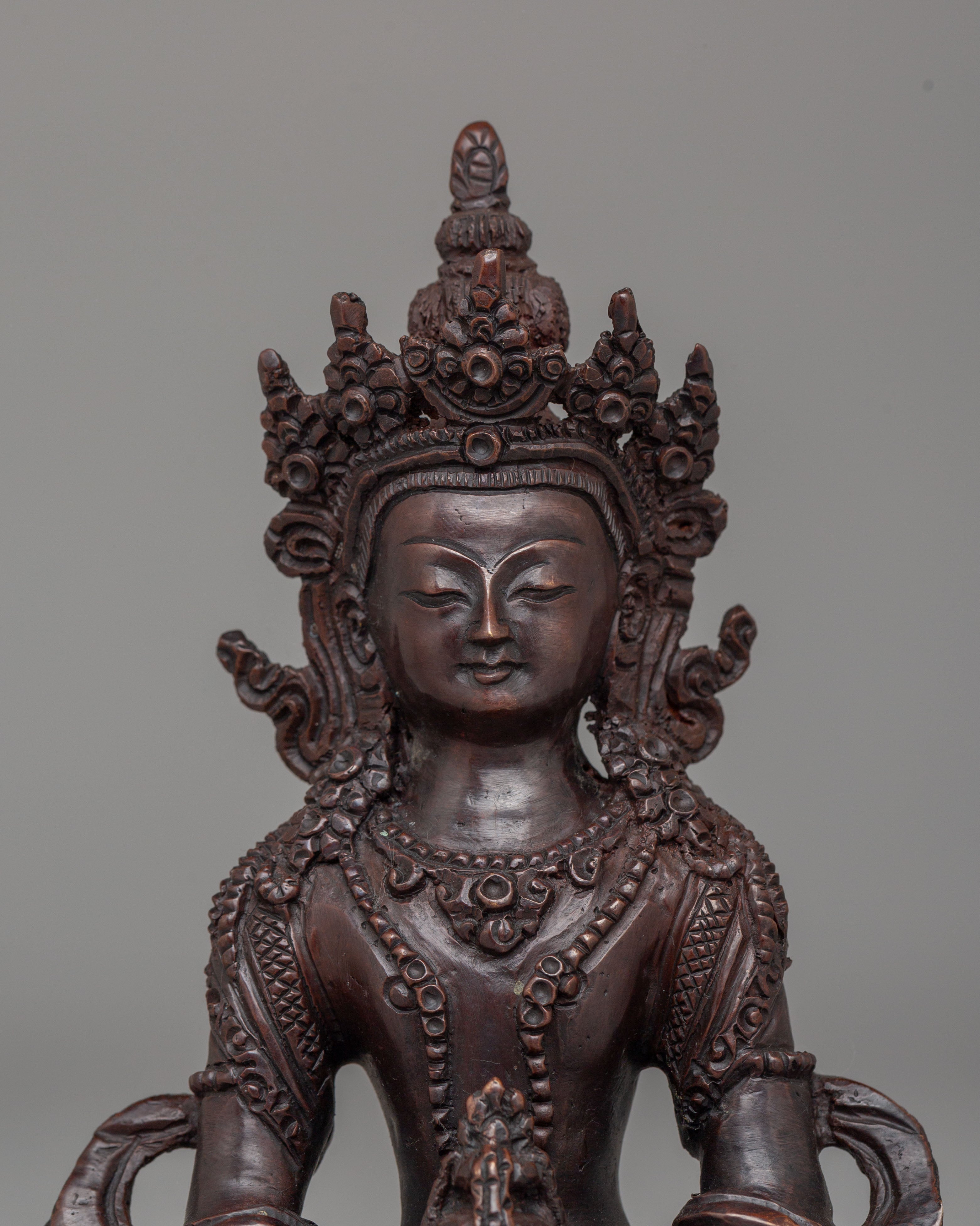 Tibetan Amitayus Deity Statue | Buddha of Infinite Life