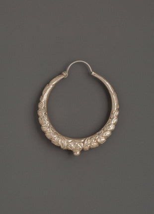 Handcrafted Tibetan Hoop Earrings Set | Traditional Silver Earrings