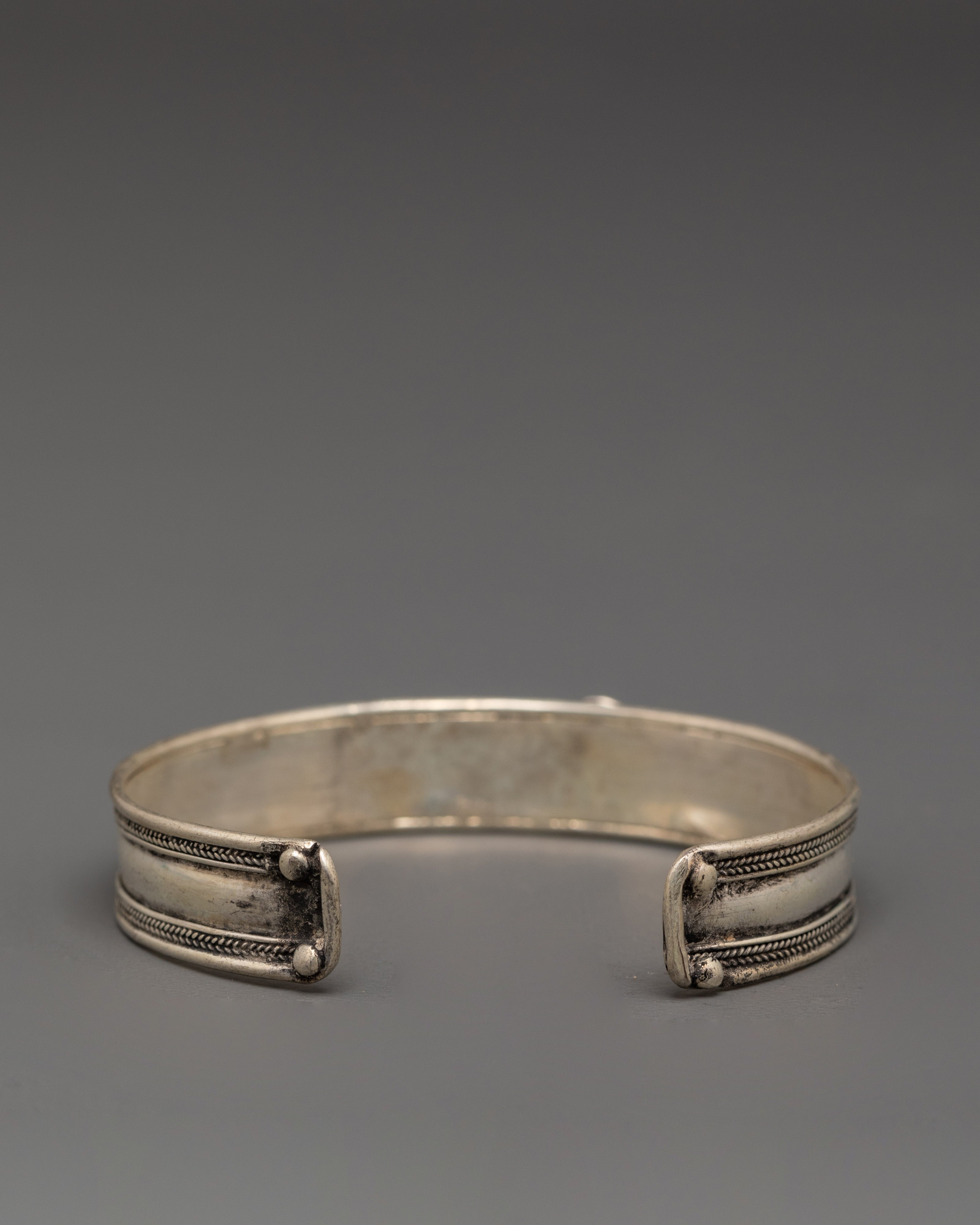 Traditional White Metal Bracelet with Artificial Stones | Elegant Jewelry for Everyday