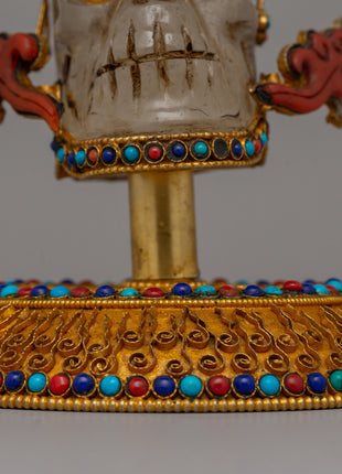 Handcrafted Buddhist Skull Head | Perfect Spiritual Decor Piece