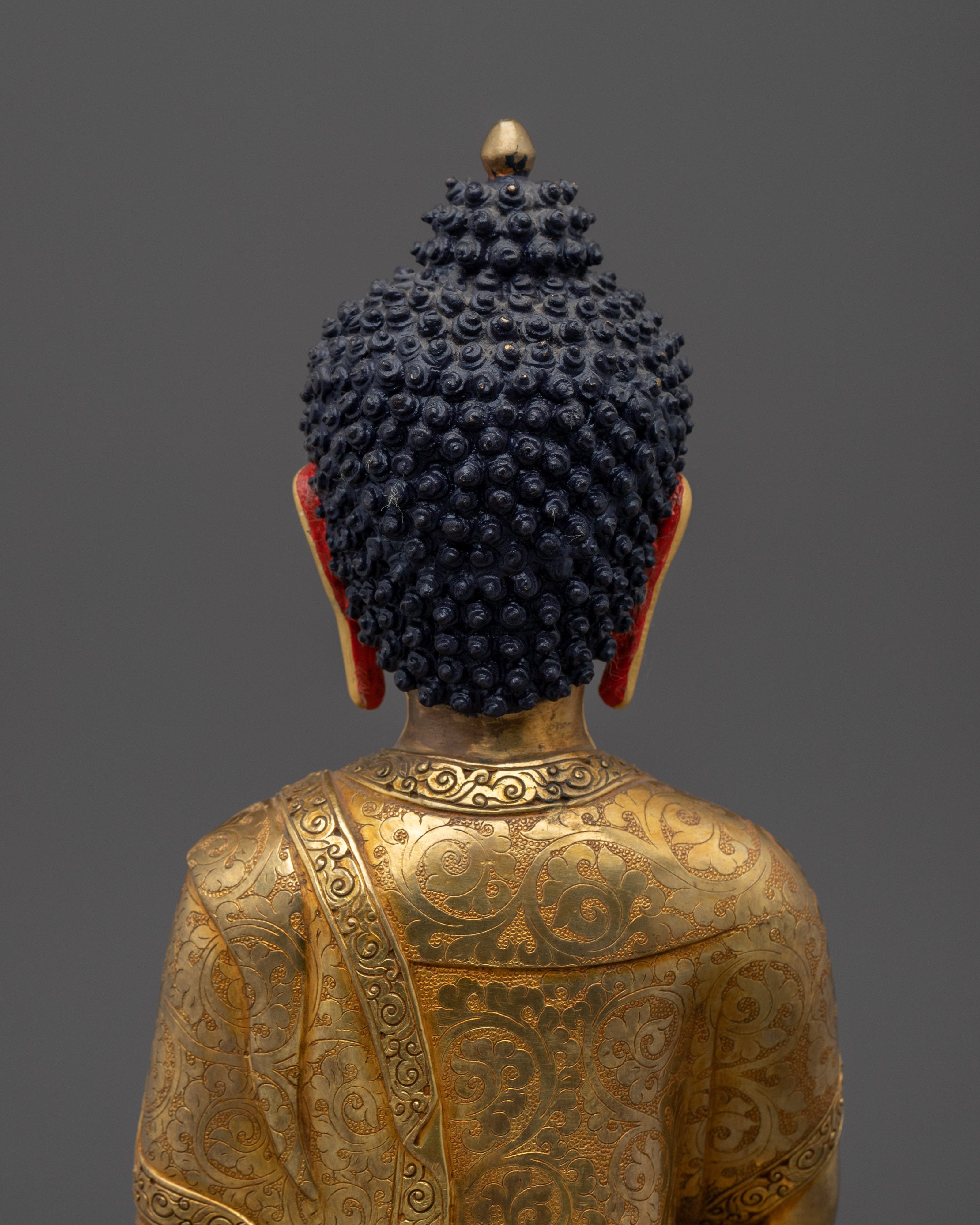 Copper Shakyamuni Buddha in Bhumisparsha Murda | Fire Gold Plated