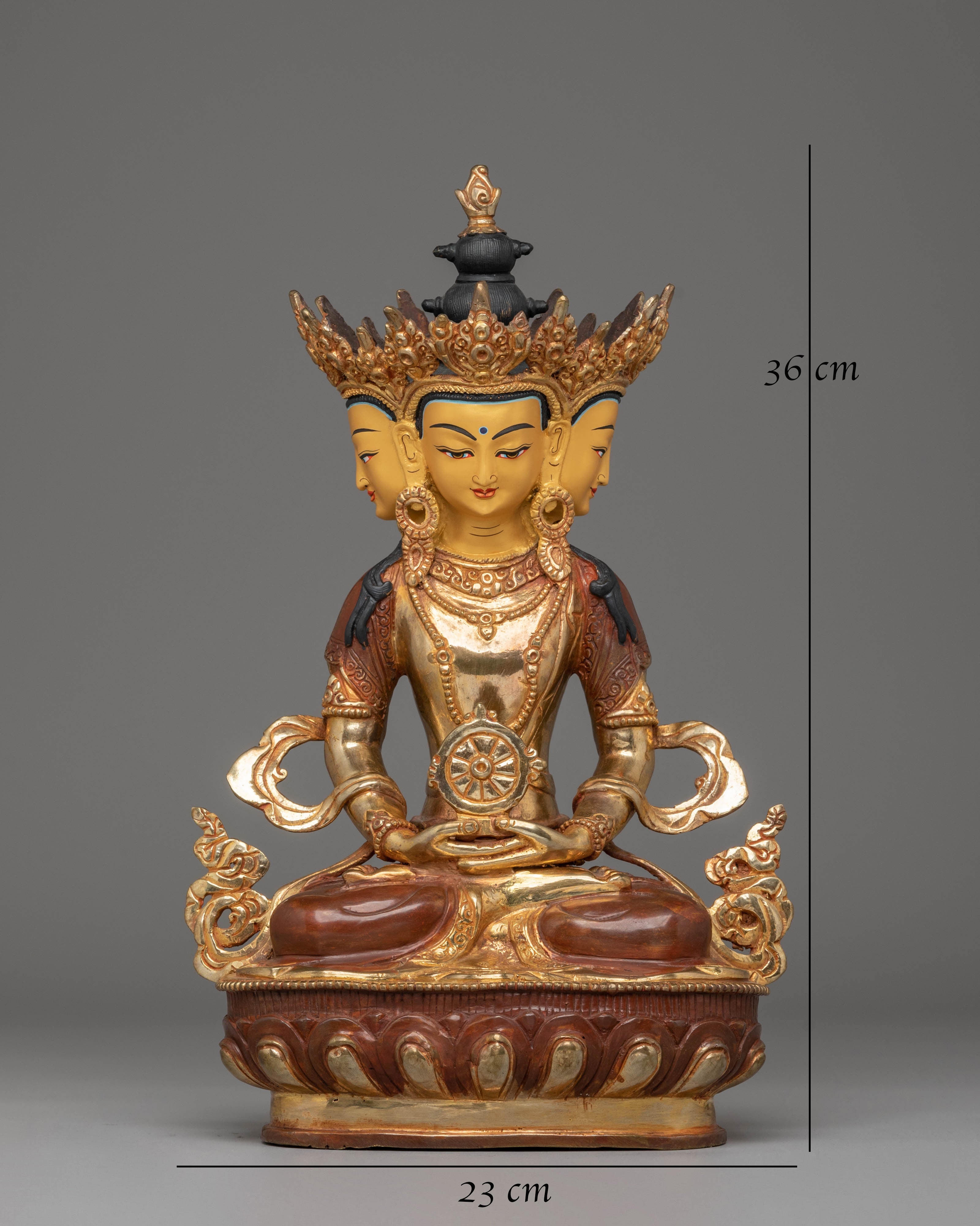 Handmade Copper Vairocana Statue | Symbol of Wisdom & Purity for Sacred Spaces