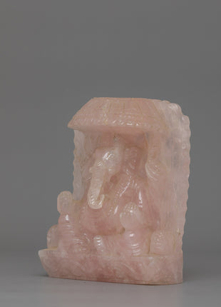 Ganesh Statue in Rose Quartz | Remover of Obstacles, Love & Prosperity Symbol