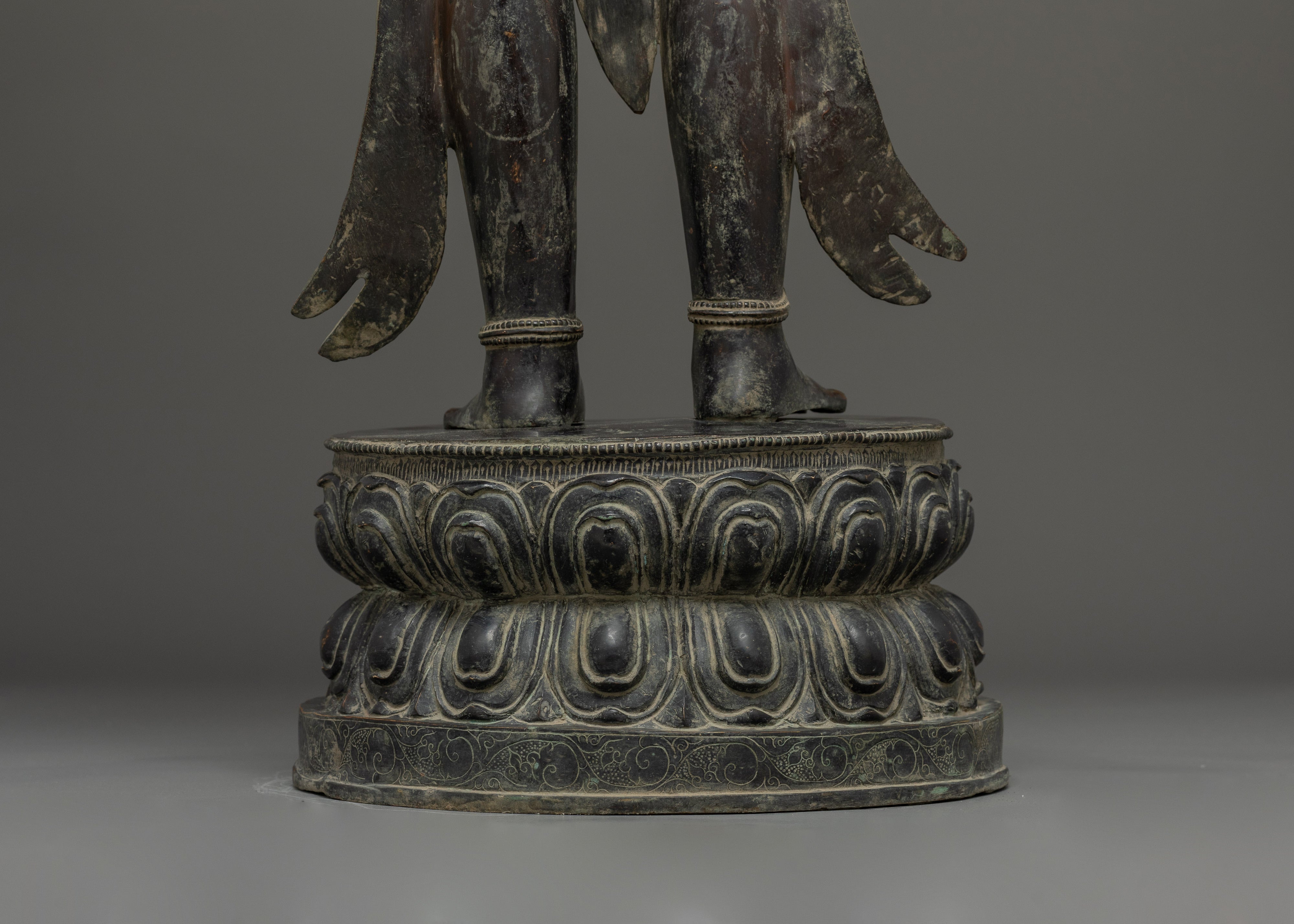 Copper Standing Vajrapani Statue | Powerful Buddhist Protector Deity