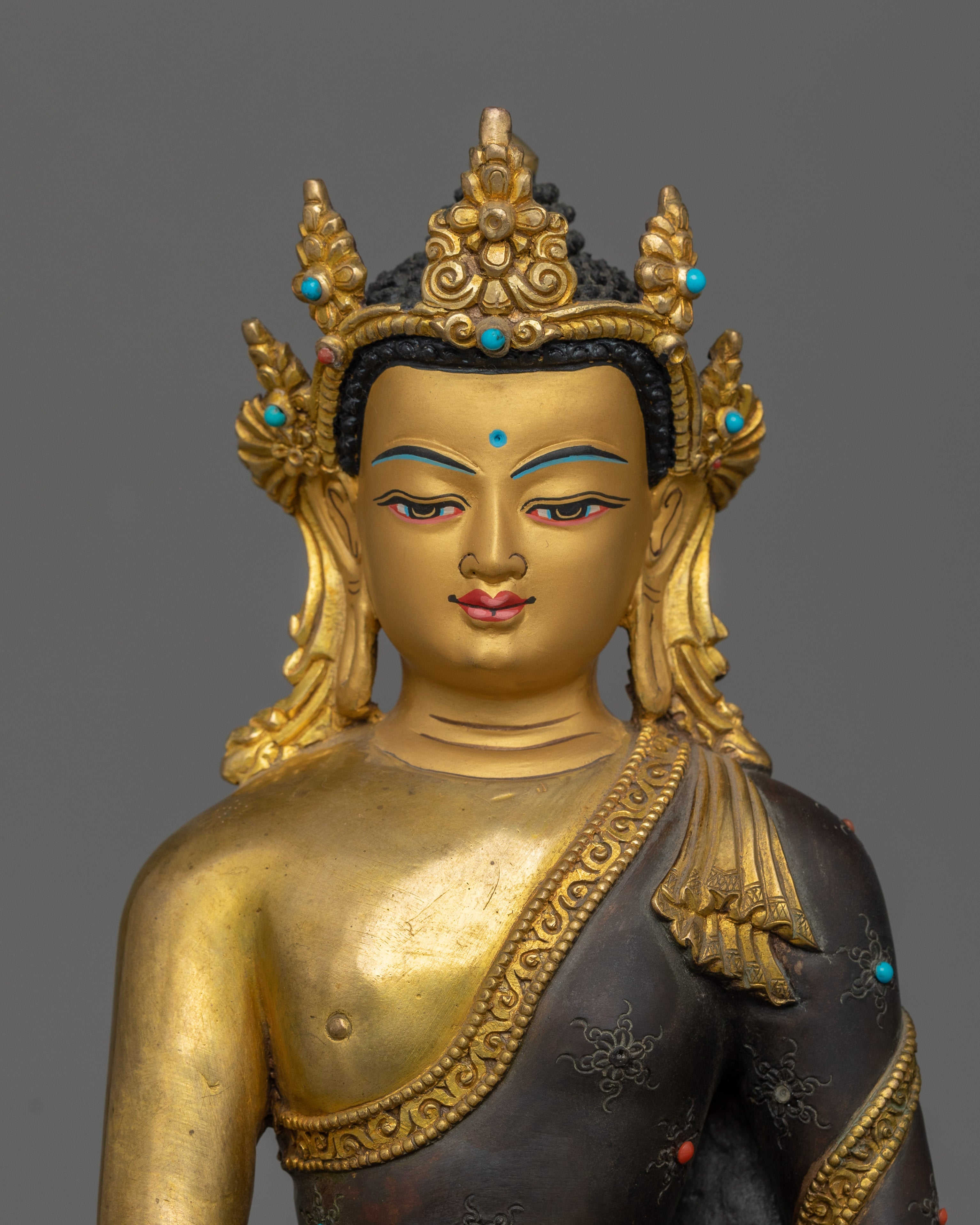 Handcrafted Sculpture of Crown Shakyamuni Buddha | Buddha of Enlightenment