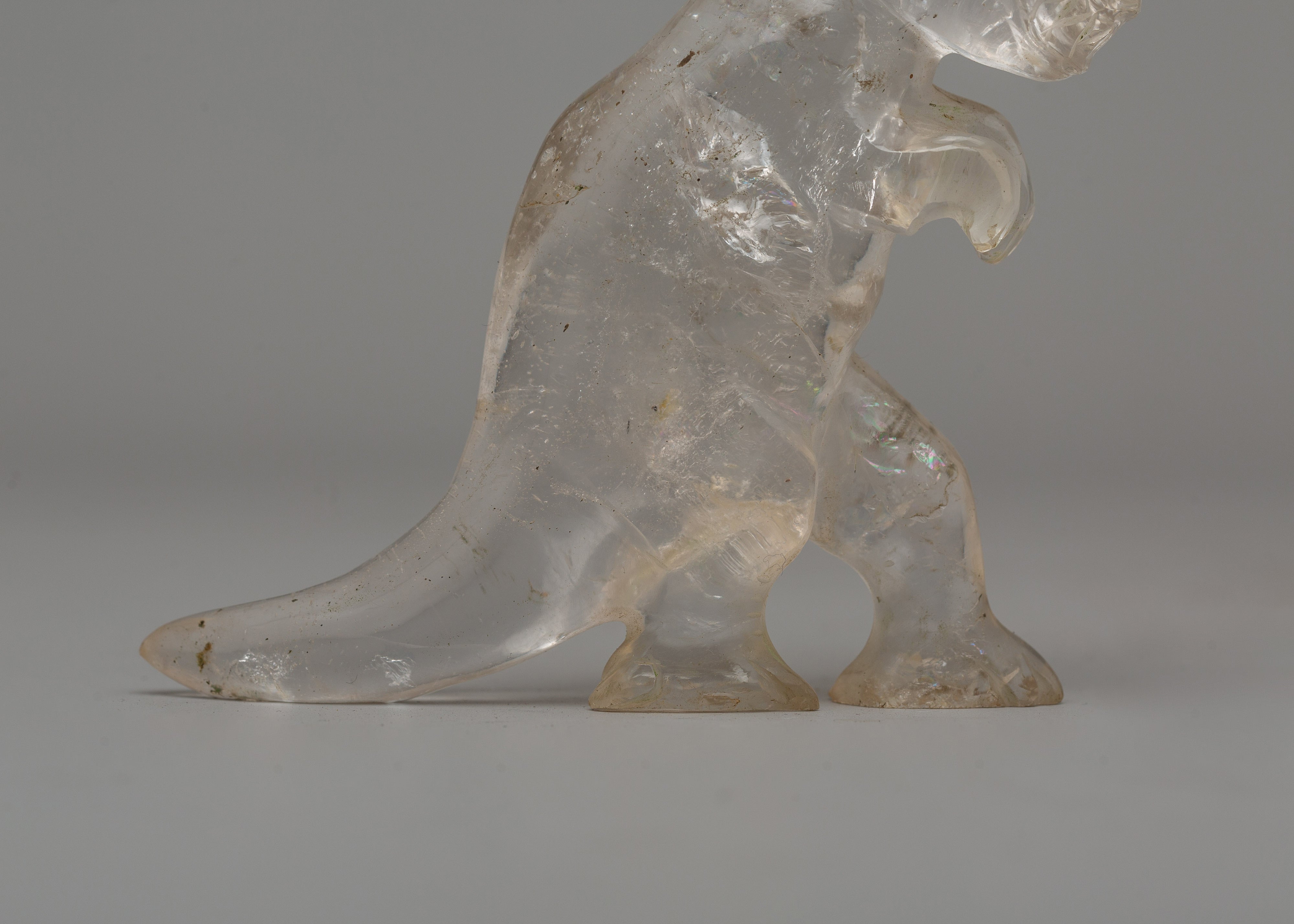Hand-Carved Crystal Quartz Dragon Statue | Mystical Guardian