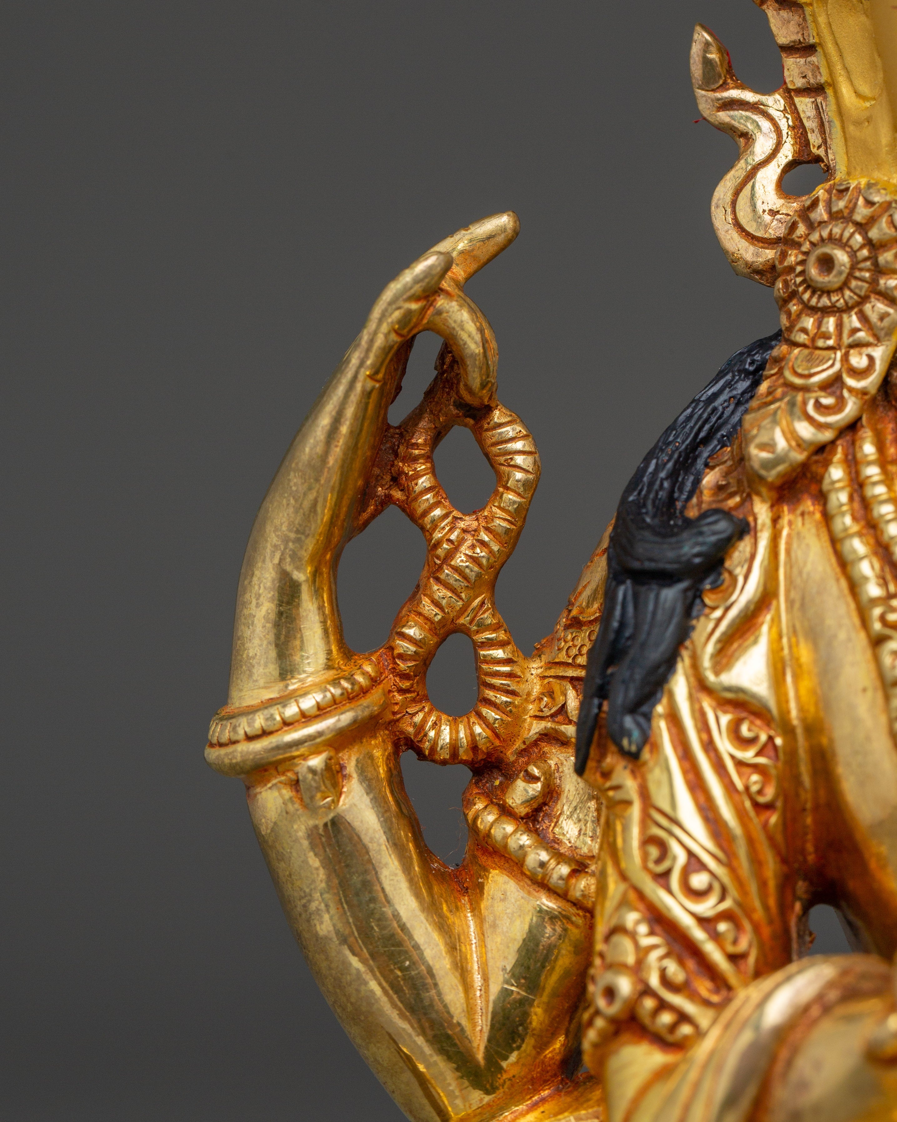 Handcrafted Avalokiteshvara Copper Statue | Deity Chenrezig Art for Meditation