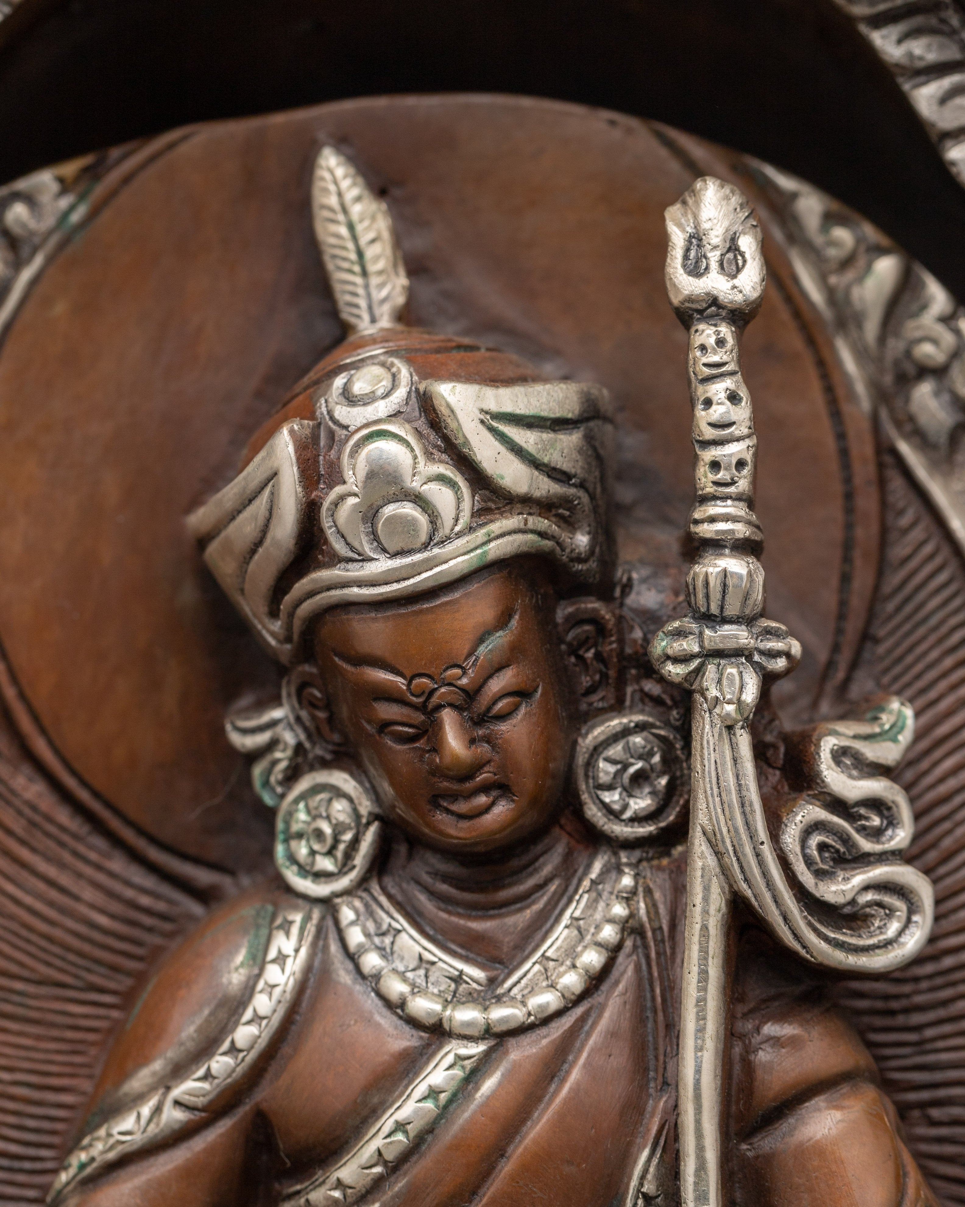 Guru Padmasambhava Tantric Master Sculpture | Tibetan Himalayan Art Work