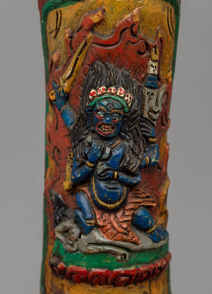 Four Armed Mahakala Buffalo Bone Apron | Tibetan Buddhist Ritual Artifact
