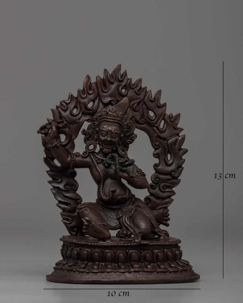 Handcrafted Oxidized Copper Vajrapani Statue | Spiritual Altar Decor