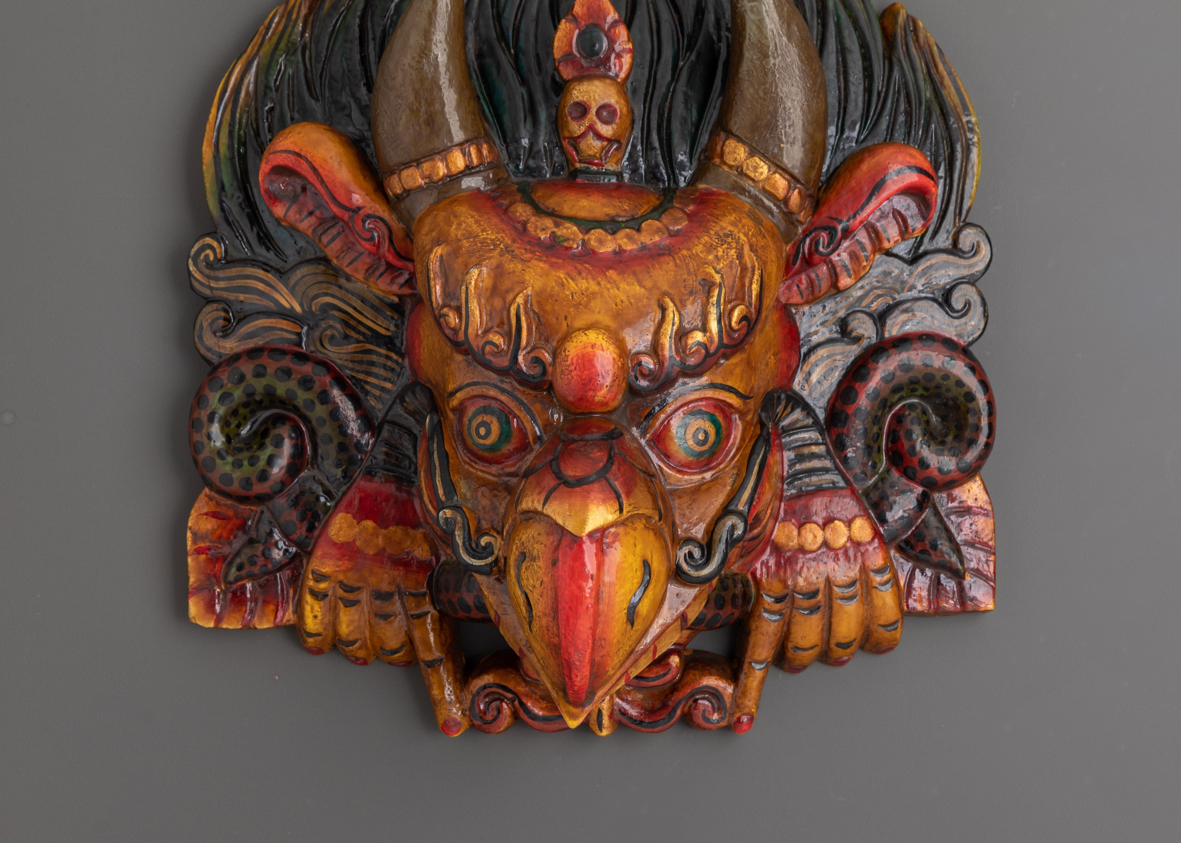 Garuda Mask Wall Hanging | Ethnic Spiritual Wall Decor