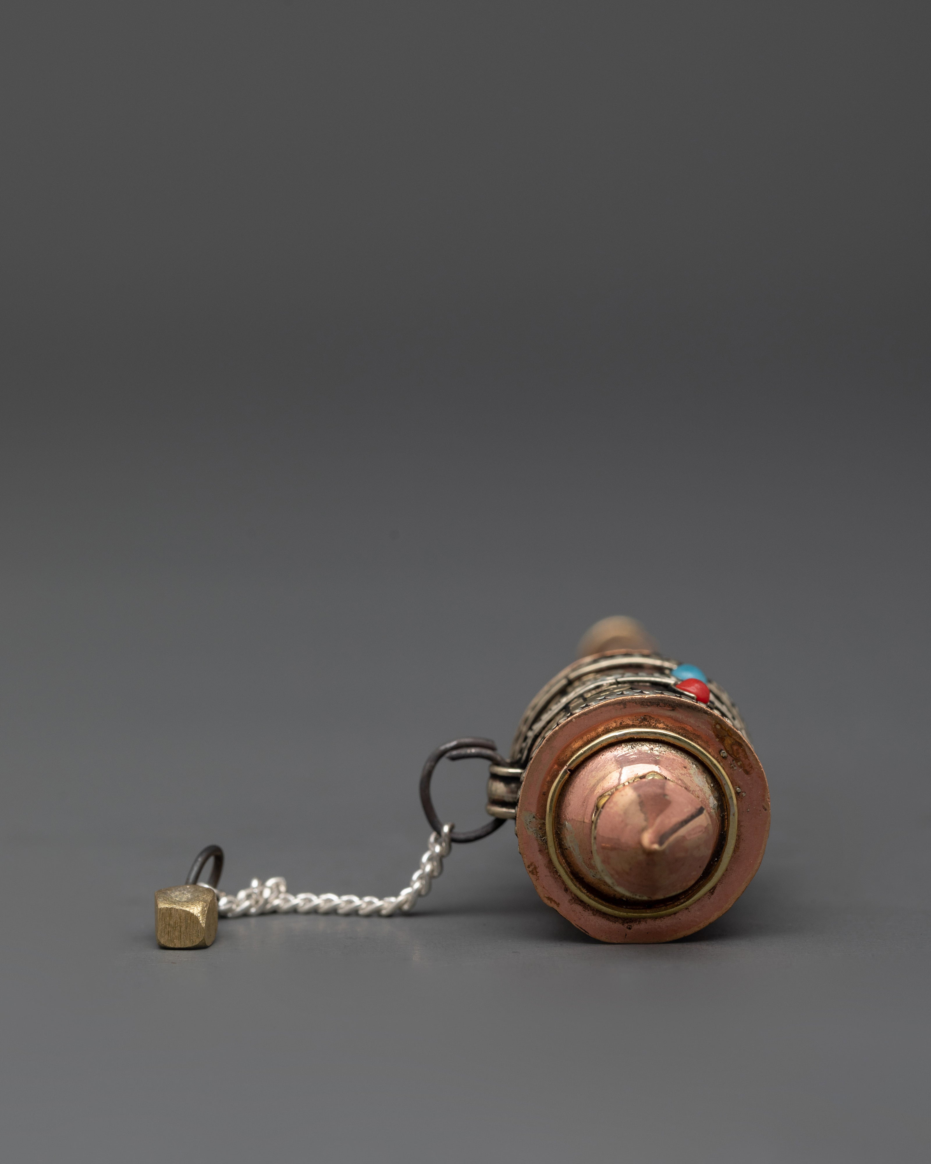 Traditional Tibetan Sacred Prayer Wheel | Handcrafted Copper and Brass Spinner