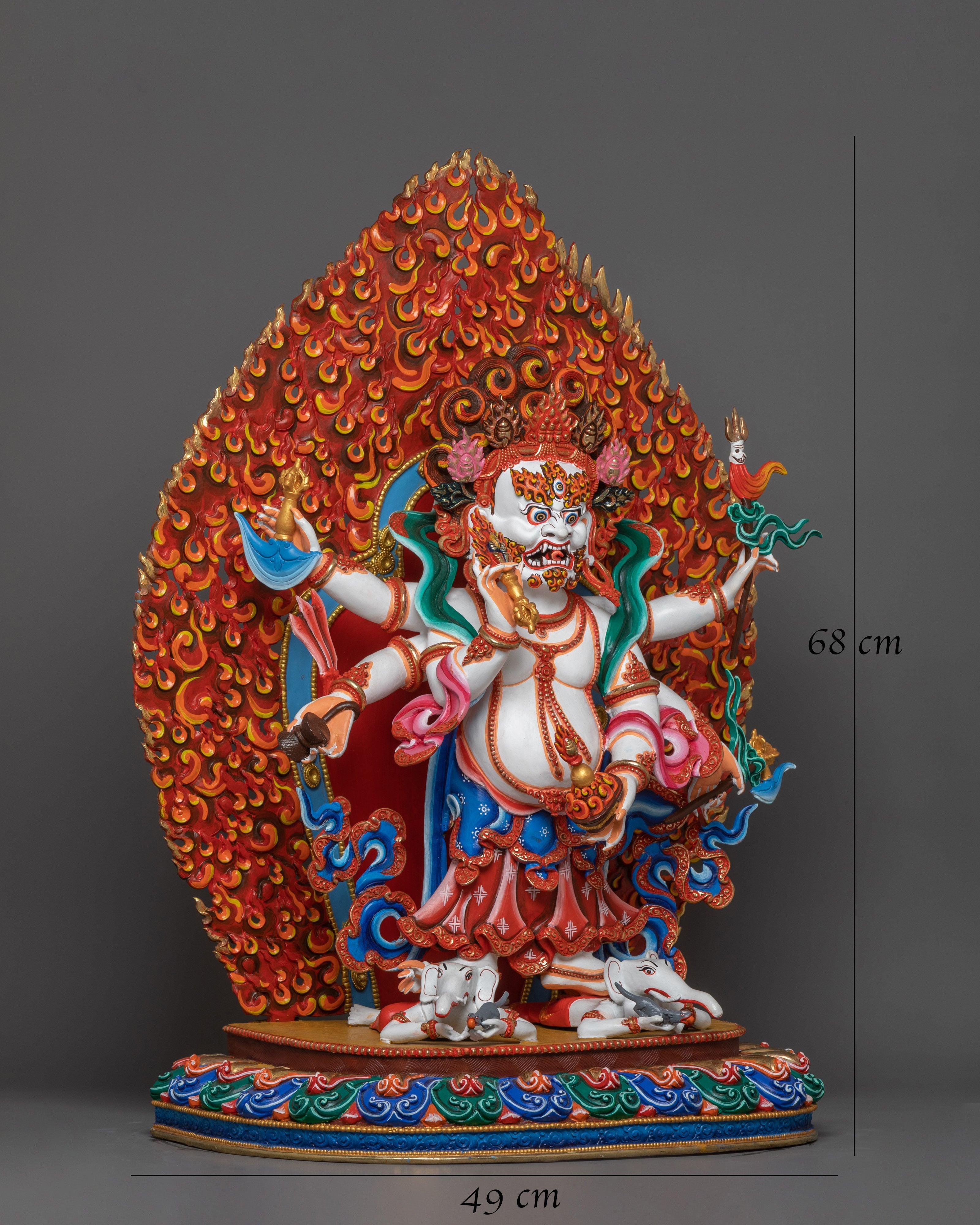 Dharma Defender White Mahakala | Fierce Benevolent Protector Deity