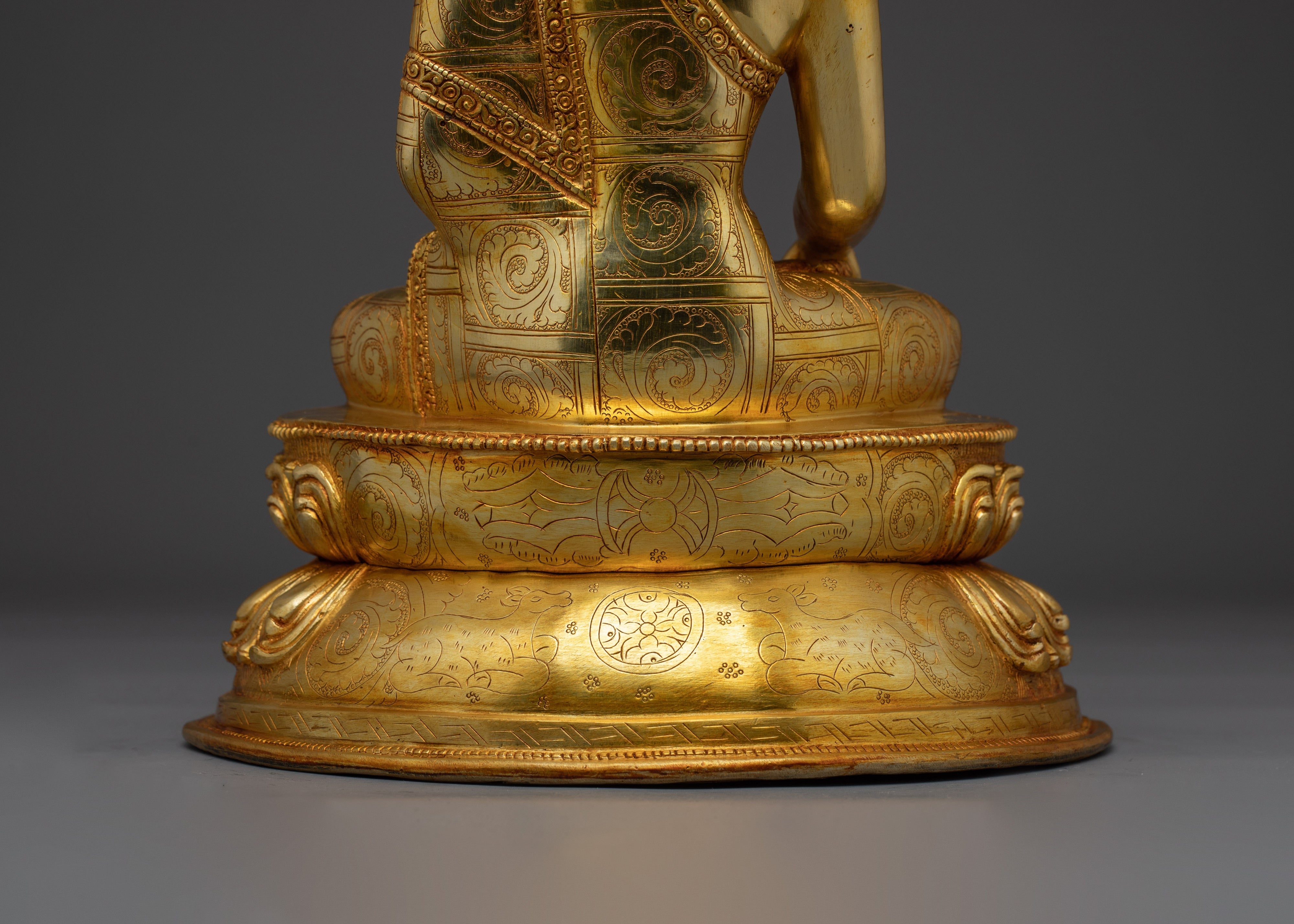 Golden Serene Shakyamuni Buddha Artwork | Enlightenment Symbol Gautama Buddha