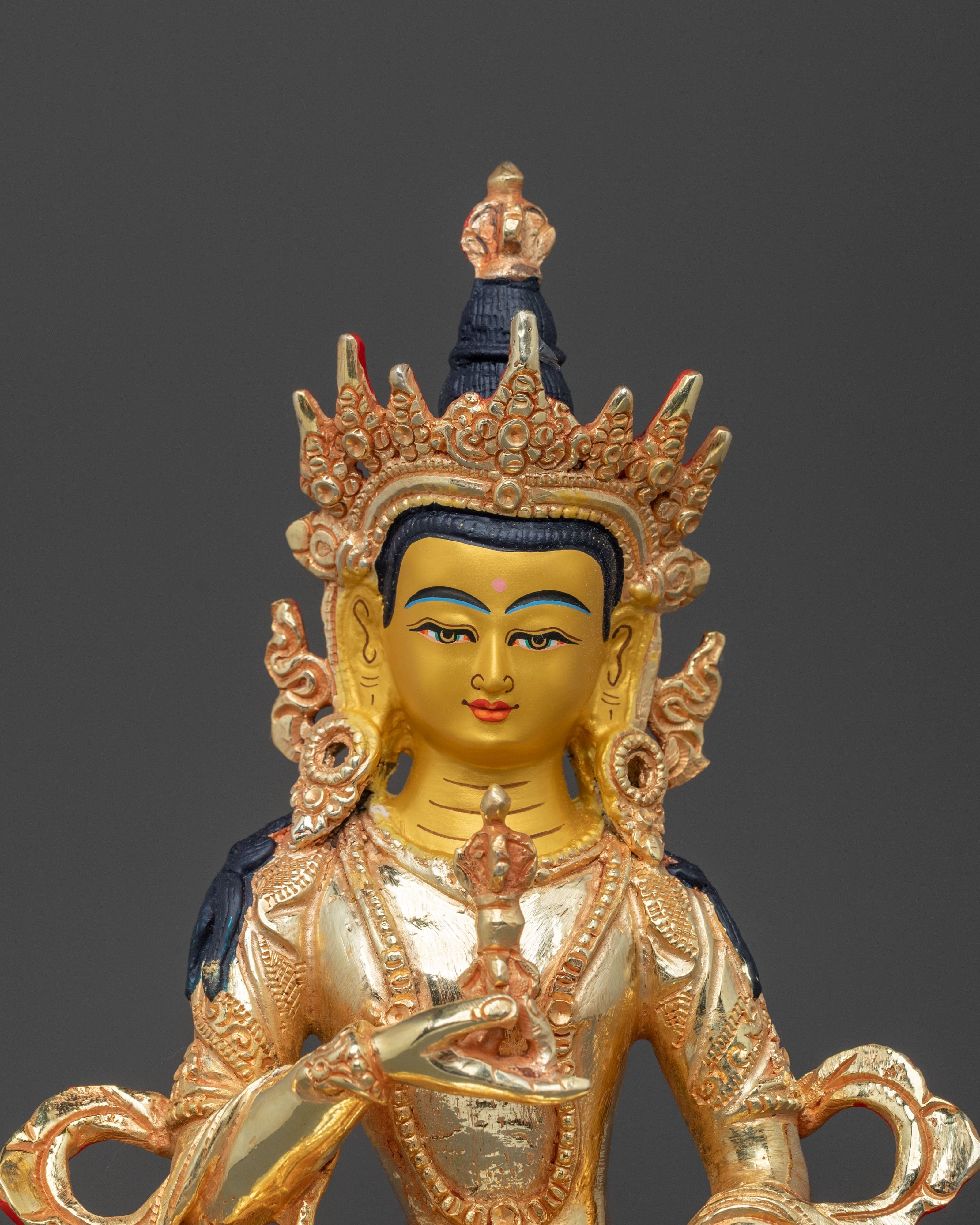 Hand-Carved Vajrasattva Copper Statue |  Buddhist Sacred Art