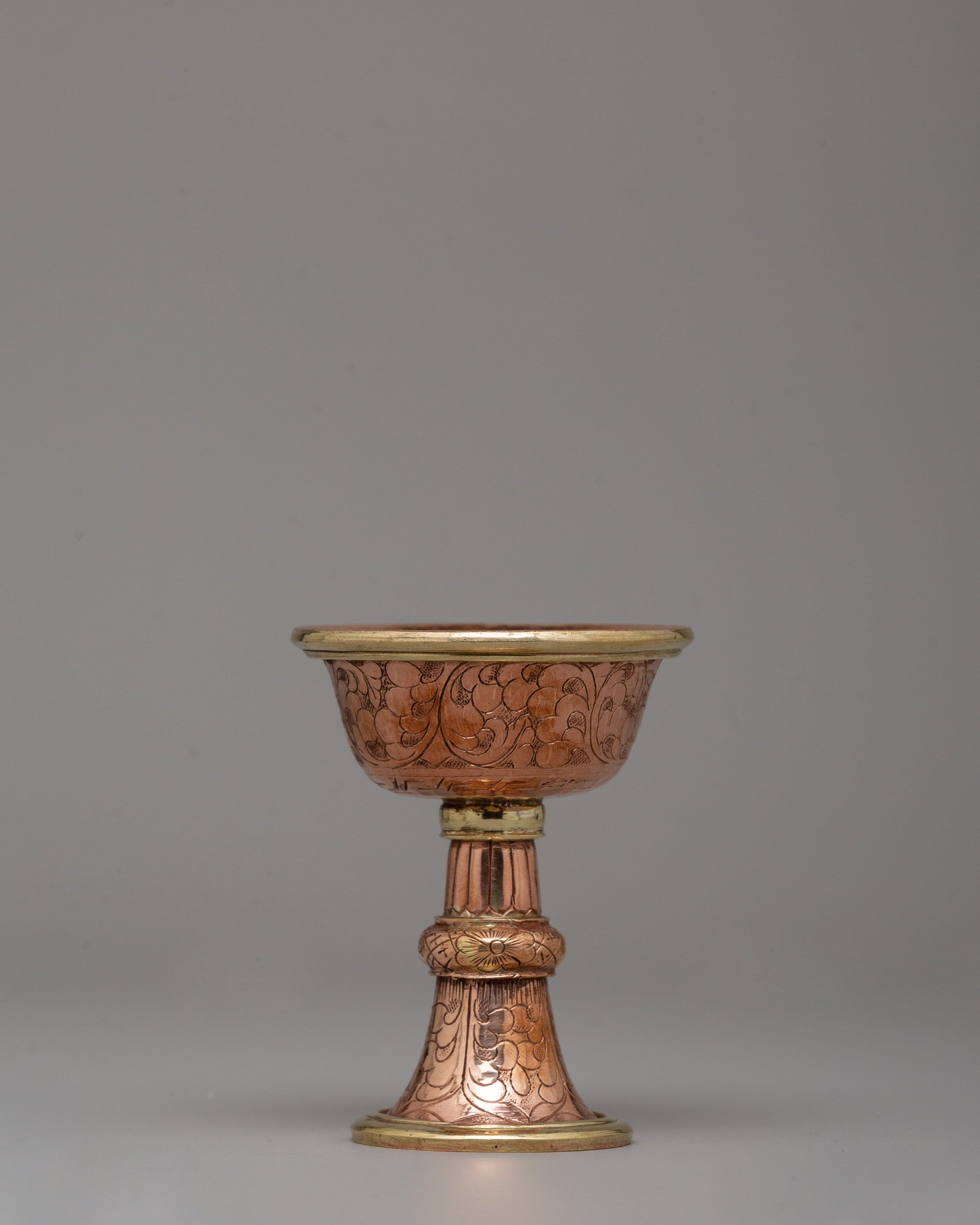 Handmade Copper Serkyem Offering | Tibetan Ritual Item