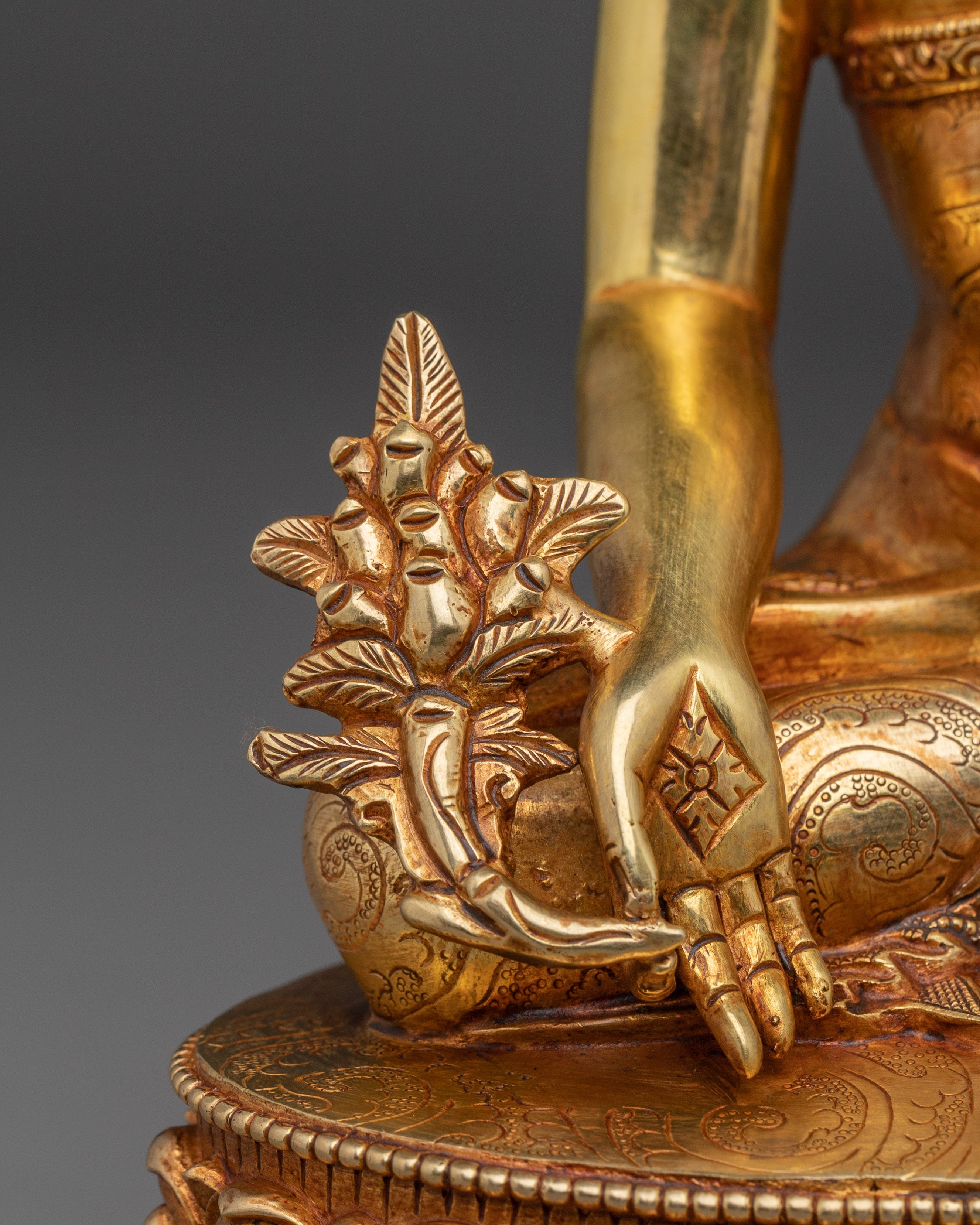 Supreme Healer Medicine Buddha Golden Statue for Healing and Meditation