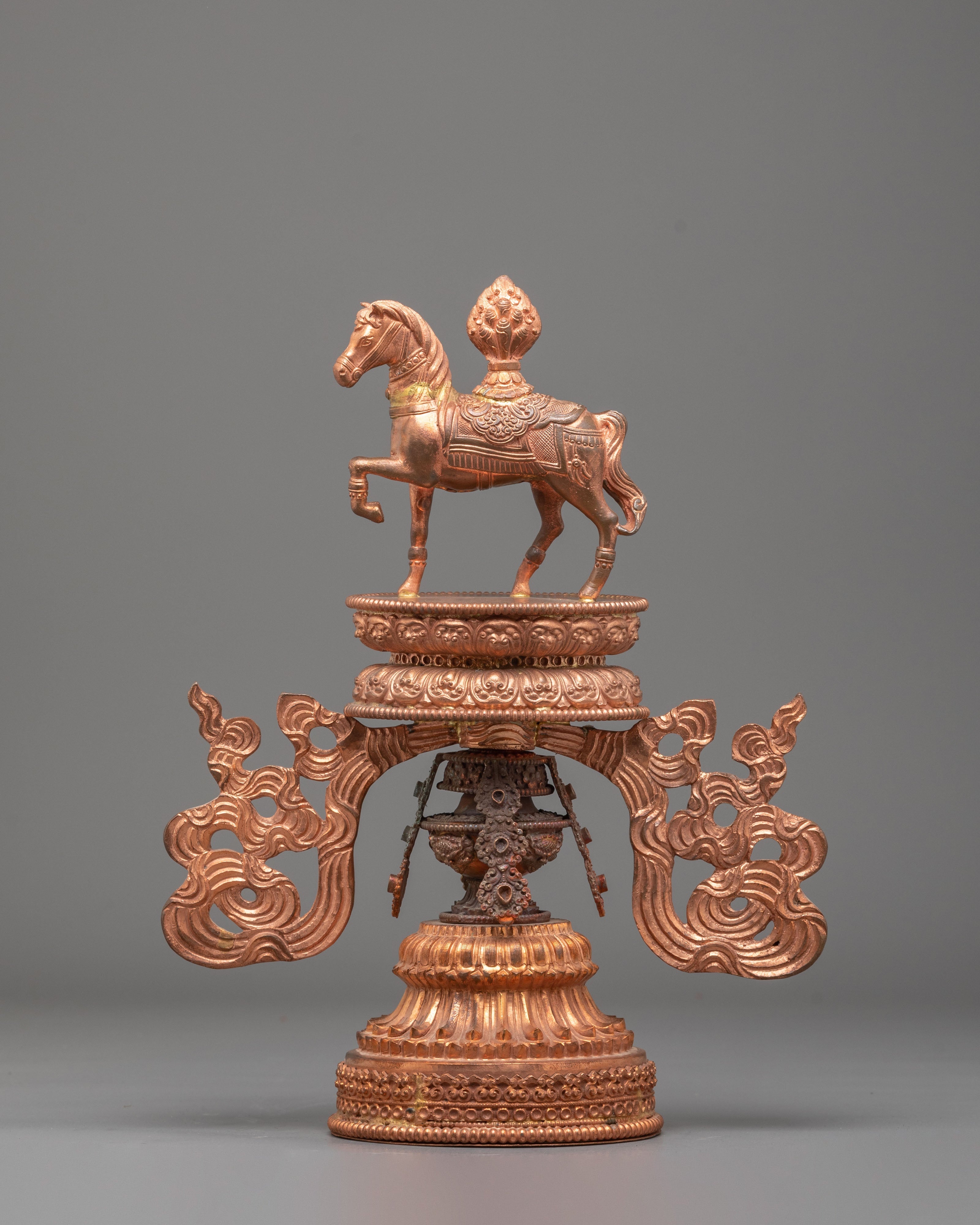 Sacred Buddhist Raja Rani Decorative Set | Copper Royal Figurine Collection