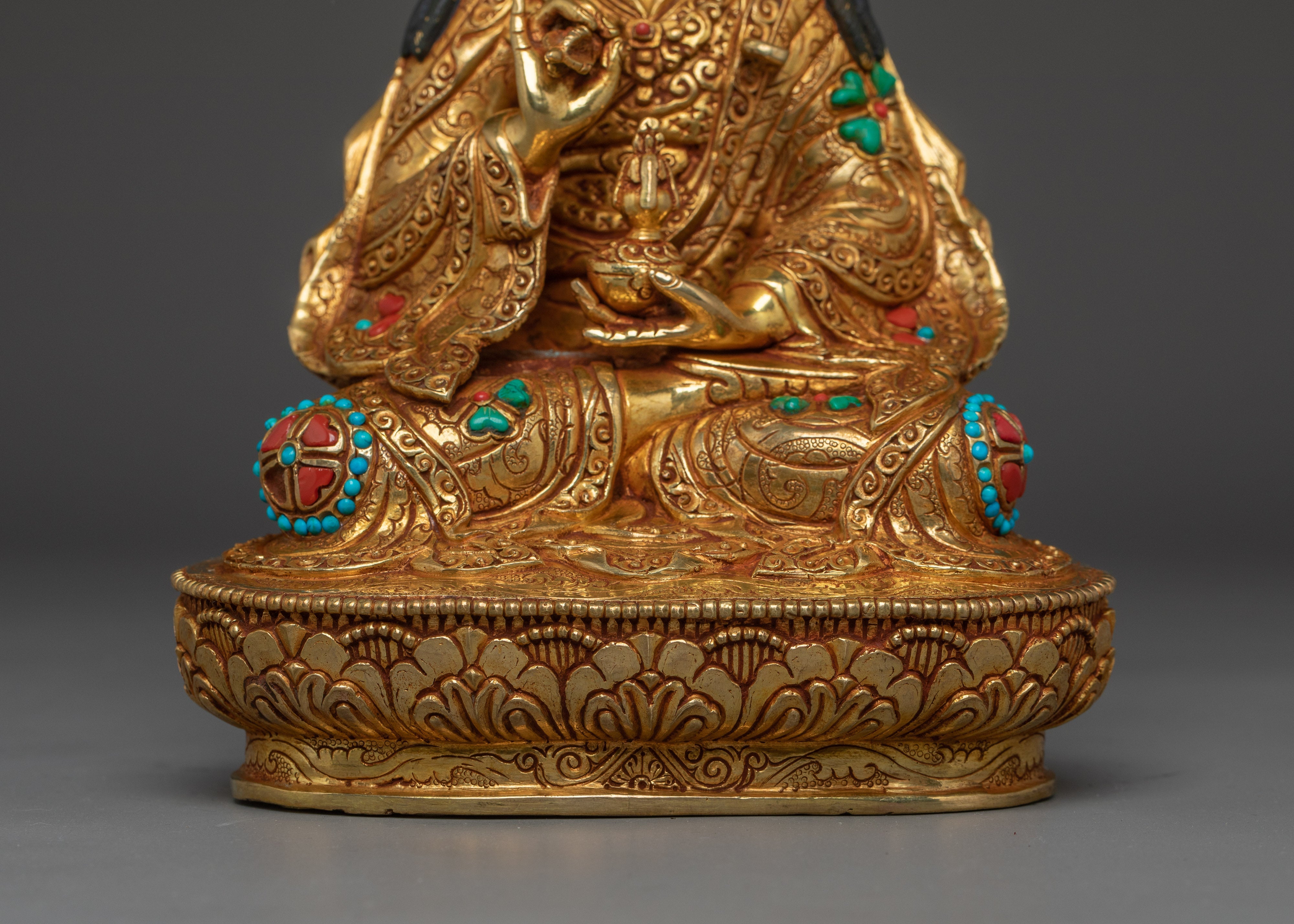Guru Tsokye Dorje Golden Statue | Manifestation of Padmasambhava