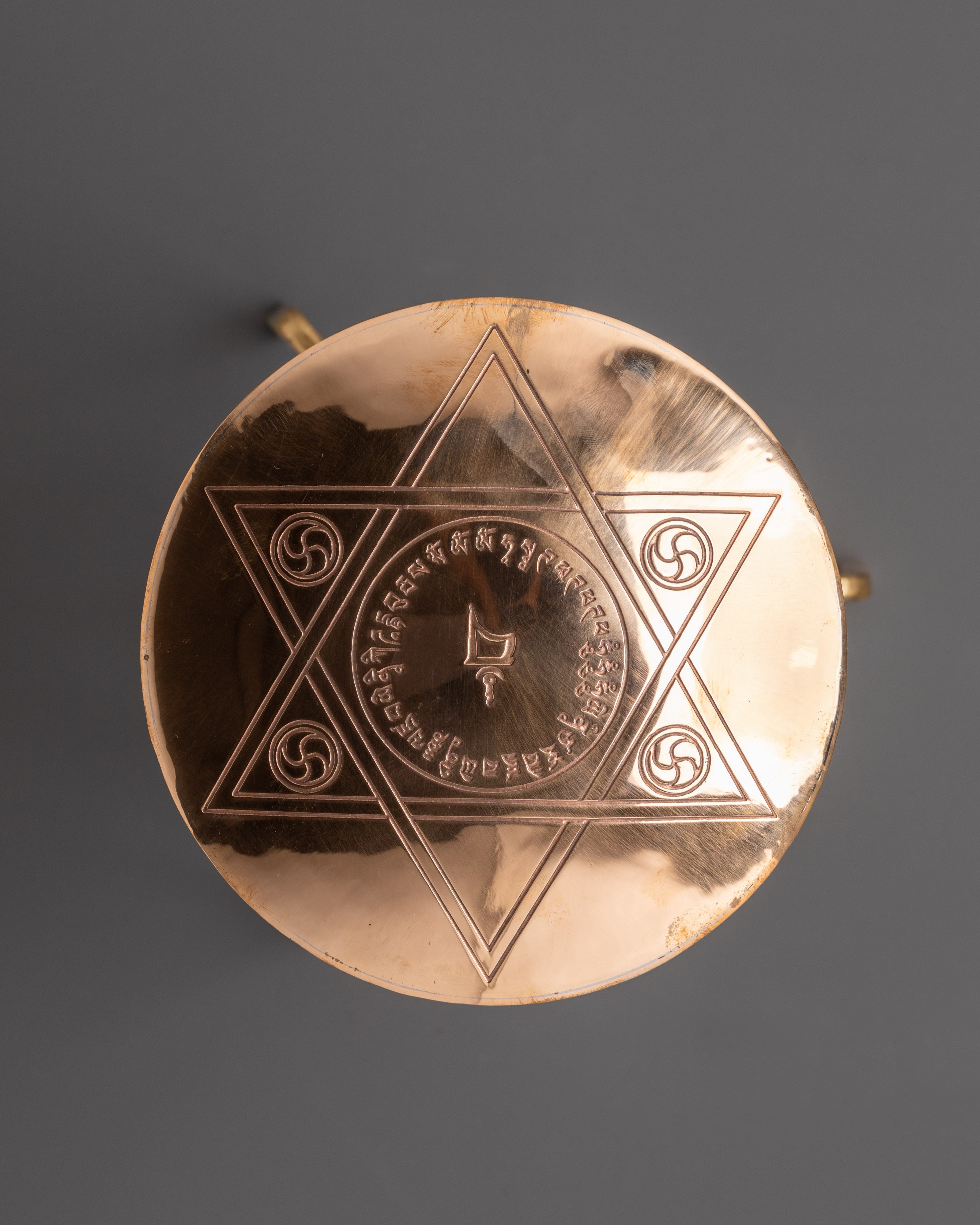 Ritual Kapala Star with Stand | Sacred Copper Artifact
